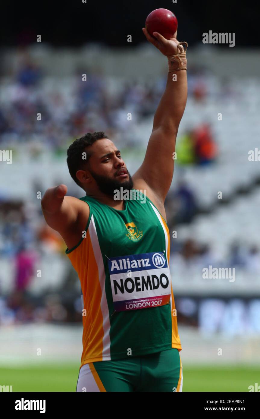 Gareggia in Men's Shoot Put T46 Finalduring IPC World Para Athletics Championships al London Stadium di Londra, Regno Unito, il 18 luglio 2017. (Foto di Kieran Galvin/NurPhoto) *** Please use Credit from Credit Field *** Foto Stock