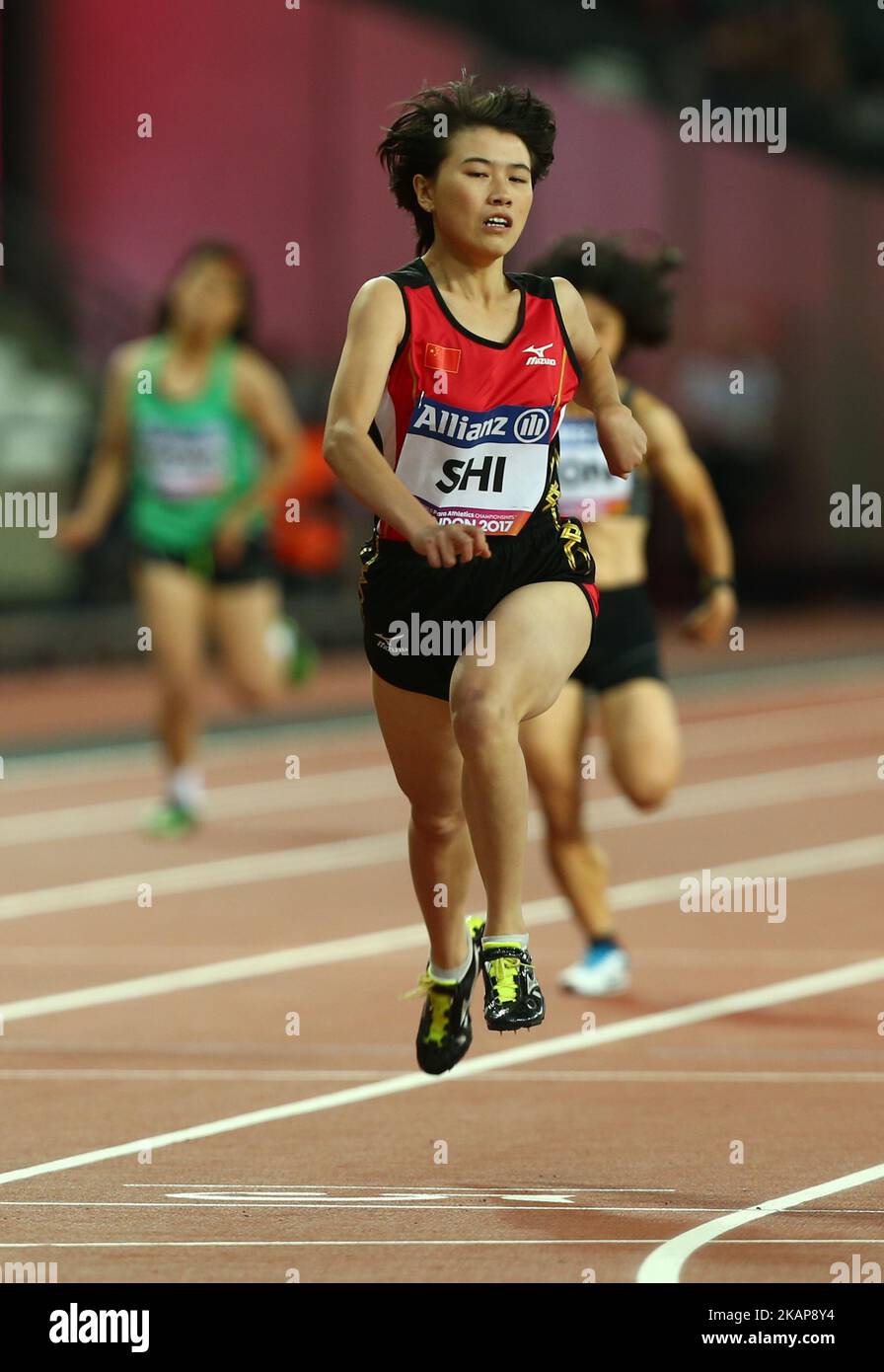 Yiting Shi of China vincitore del Women's 200m T36 durante i Campionati IPC World Para Athletics al London Stadium di Londra, Regno Unito il 18 luglio 2017 (Photo by Kieran Galvin/NurPhoto) *** Please use Credit from Credit Field *** Foto Stock