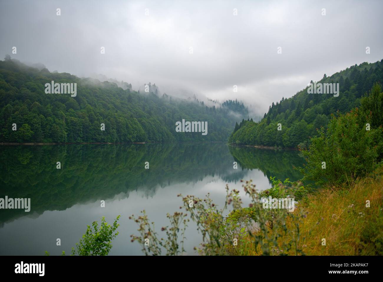 Splendida vista sul lago artificiale Shaor in estate Foto Stock