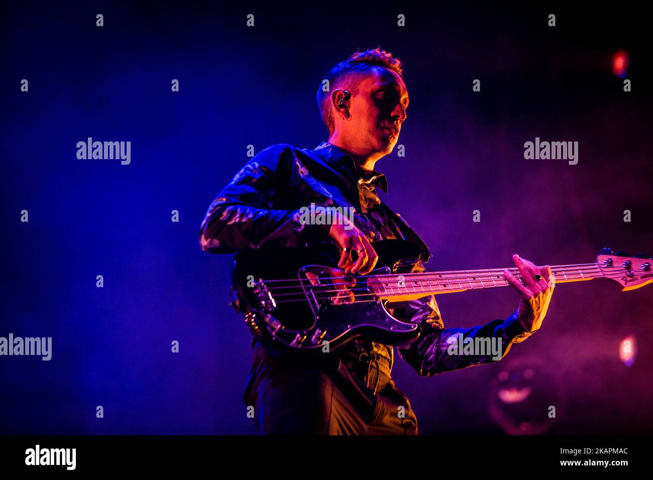 Oliver SIM della band indie inglese The XX Performing live at Lowlands Festival 2017 Biddinghuizen, Netherlands (Photo by Roberto Finizio/NurPhoto) Foto Stock