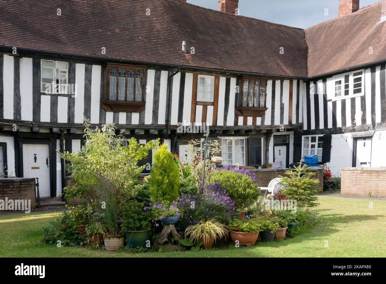 Case storiche a Vicar's Close, Lichfield, Staffordshire Foto Stock
