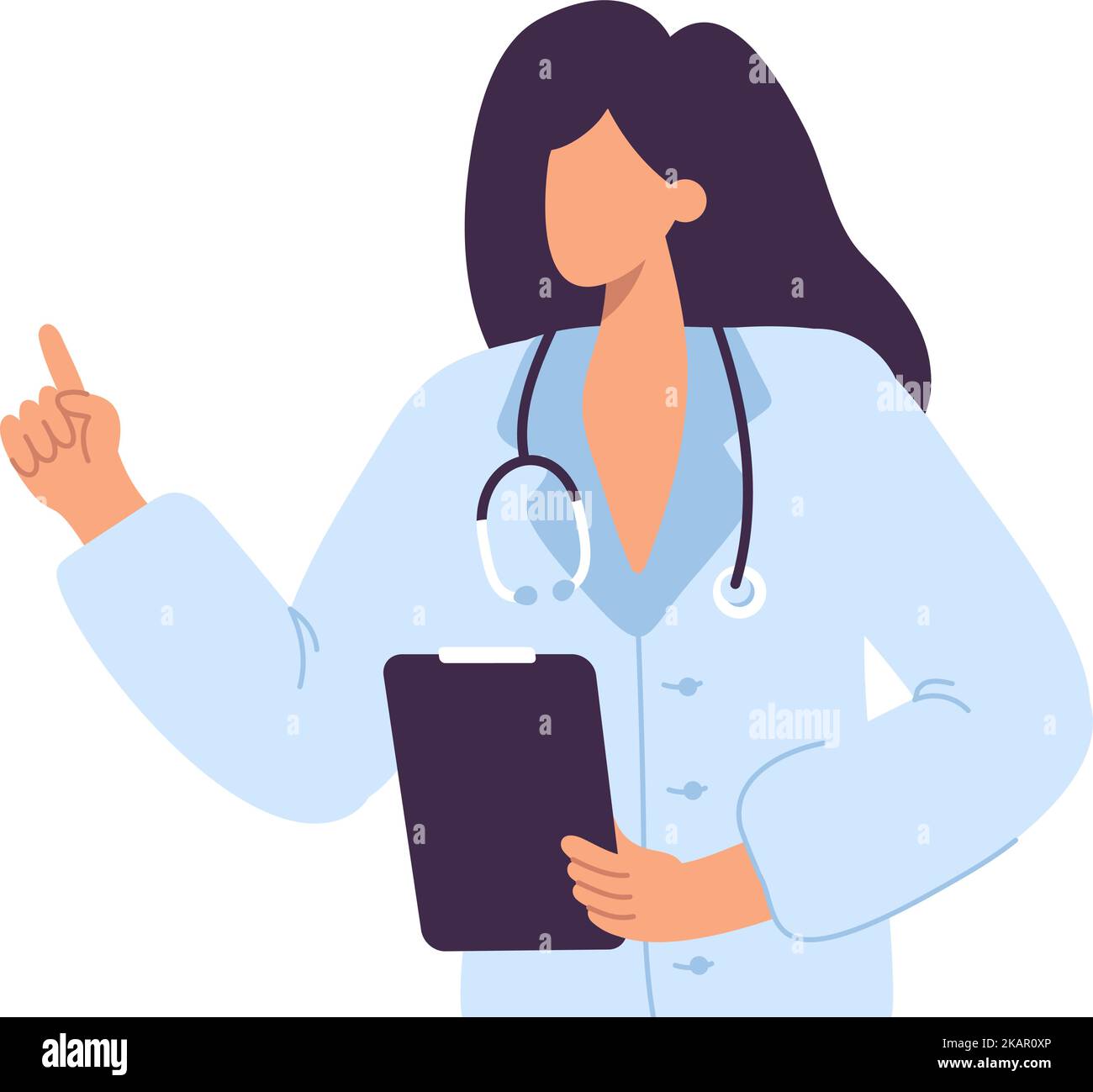 Medico vettoriale icona con cartella. Image Doctor con stetoscopio. Illustrazione avatar persone Medic in uno stile piatto Illustrazione Vettoriale