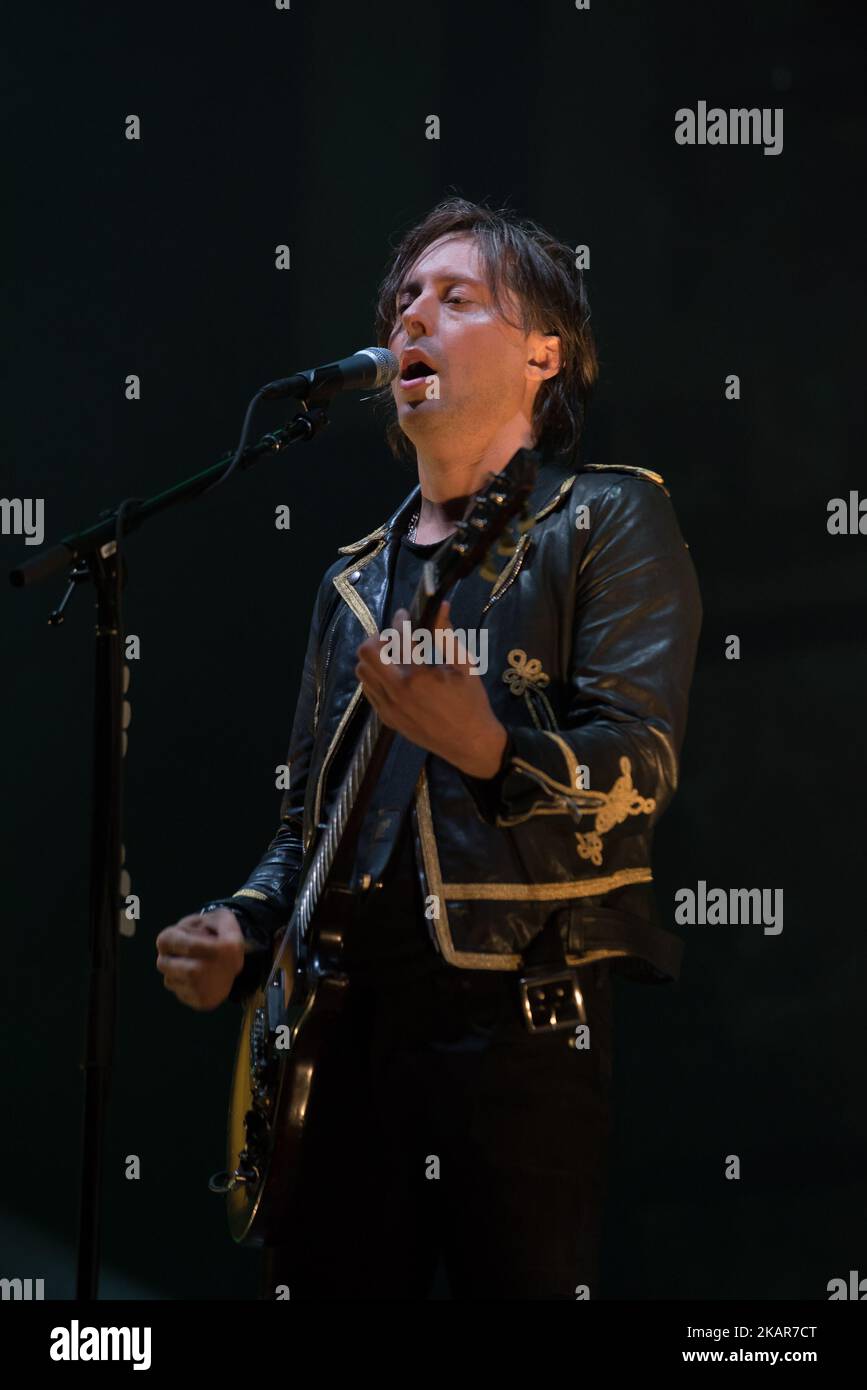 L'iconica indie rock band britannica The Liberines si esibirà sul palco all'OnBlackheath Festival di Londra il 10 settembre 2017. La formazione dei Libertines è composta da Pete Doherty (voce, chitarra), Carl Barat (voce, chitarra), John Hassall (basso) e Gary Powell (batteria). La band ha firmato un accordo discografico con la Virgin EMI Records, e ha pubblicato il loro terzo album, Anthems for Doomed Youth, il 11 settembre 2015. (Foto di Alberto Pezzali/NurPhoto) Foto Stock