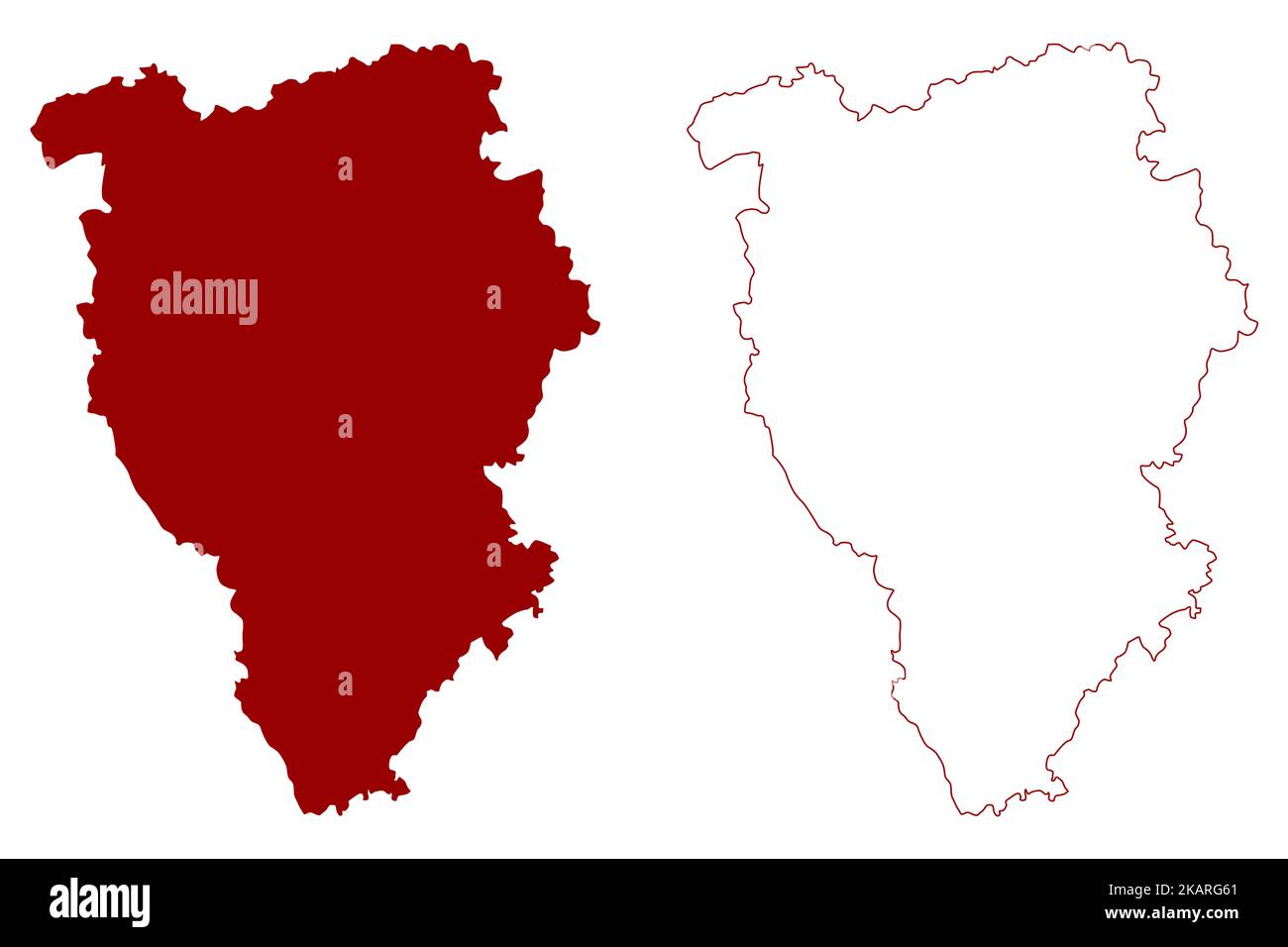 Illustrazione vettoriale della mappa del distretto non metropolitano di Braintree (Regno Unito di Gran Bretagna e Irlanda del Nord, contea cerimoniale Essex, Inghilterra), Illustrazione Vettoriale