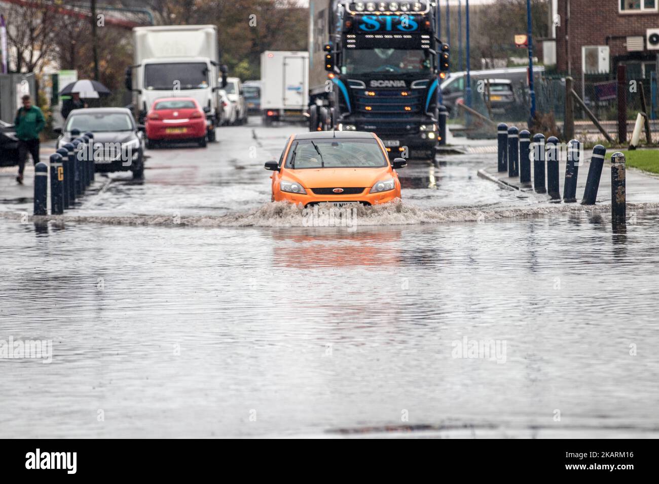 Newhaven East Sussex, 3rd novembre 2022. La pioggia pesante causa il caos di viaggio mentre le strade attraverso il sud dell'Inghilterra inondano. Queste foto scattate in Newhaven East Sussex Credit: @Dmoonuk/Alamy Live News Foto Stock