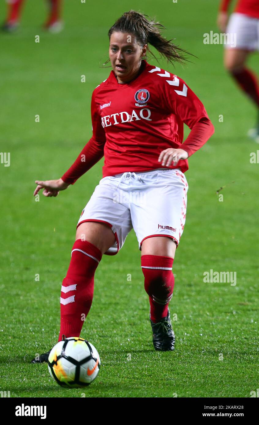 Charley Clifford di Charlton Athletic Womenduring fa - la Premier League della Southern Division si è partita tra Charlton Athletic Women e West Ham United Ladies al Valley Stadium di Londra, Regno Unito, il 11 ottobre 2017. (Foto di Kieran Galvin/NurPhoto) Foto Stock
