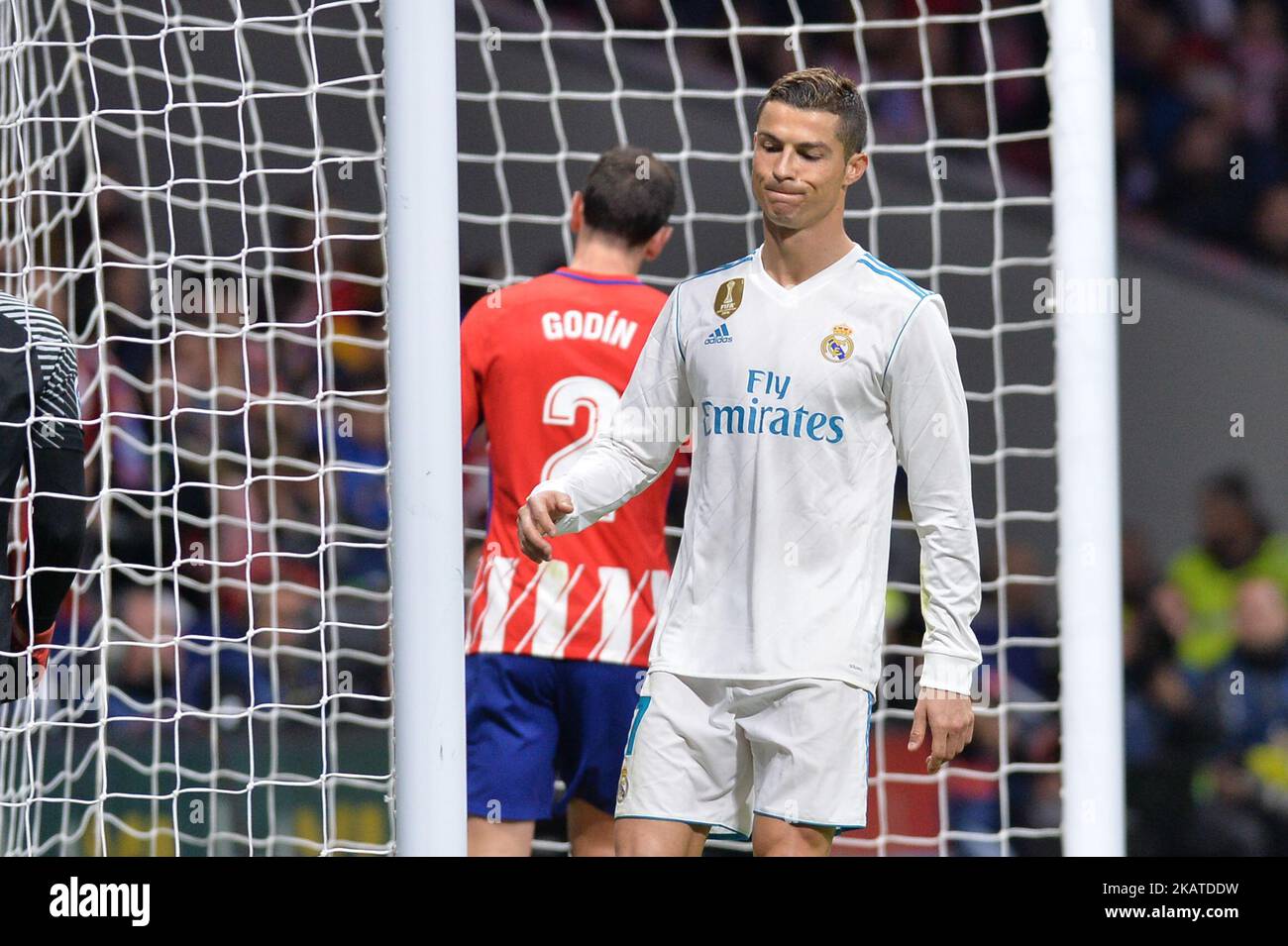 Cristiano Ronaldo durante la partita della Divisione Primera Spagnola tra Atletico Madrid e Real Madrid all'Estadio Wanda Metropolitano il 18 novembre 2017 a Madrid Spagna (Foto di Mateo Villalba/NurPhoto) Foto Stock