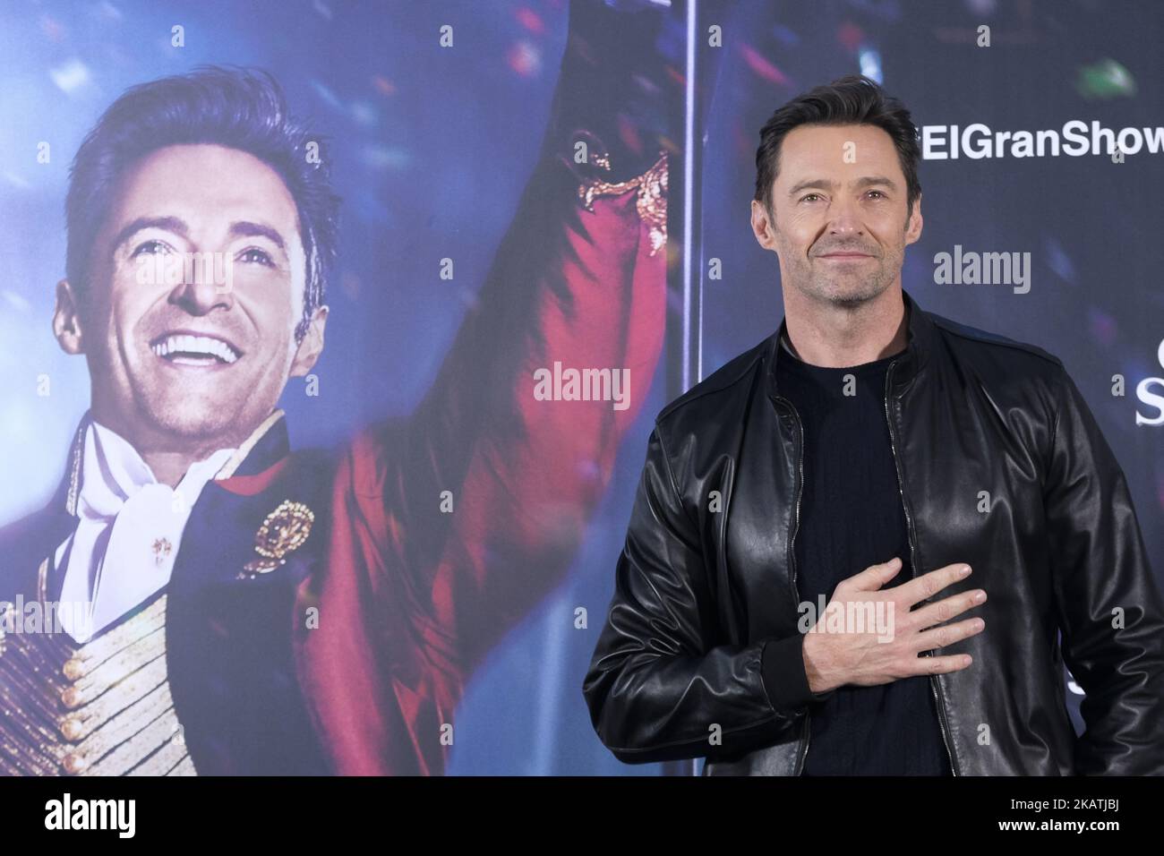 Hugh Jackman 'The Greatest Showman' film photocall, Madrid, Spagna - 01 Dec 2017 (Foto di Oscar Gonzalez/NurPhoto) Foto Stock