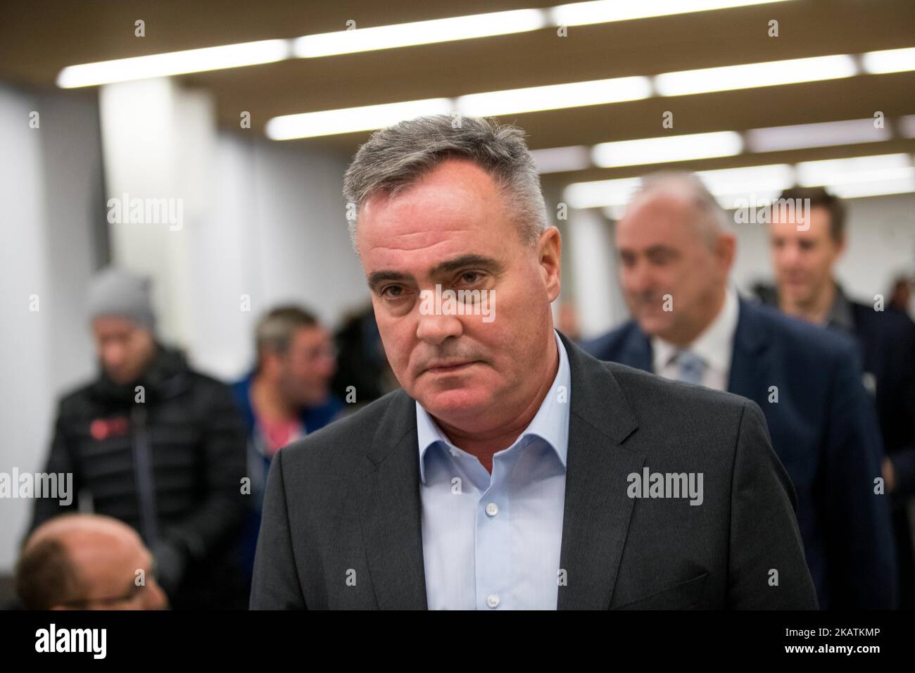 Tomaz Kavcic durante la presentazione del nuovo allenatore del calcio sloveno Una nazionale il 04 dicembre 2017 a Brdo principessa Kranju, Slovenia. Foto: (Foto di Damjan Zibert/NurPhoto) Foto Stock
