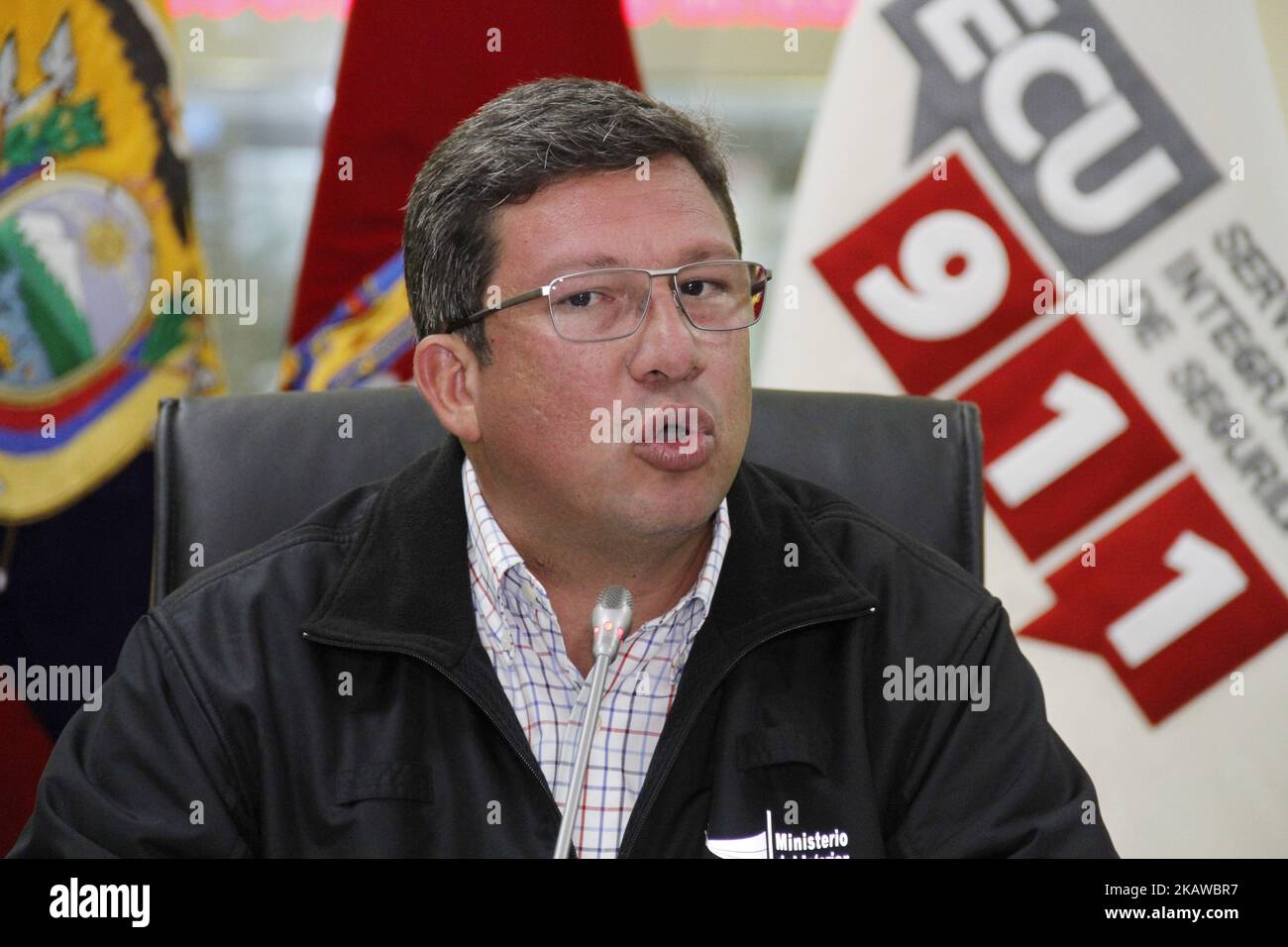 L'attentato terroristico ha causato 28 feriti e 37 case colpite dopo l'autobomba a San Lorenzo, in Ecuador, il 27 gennaio 2018. Il ministro degli interni, César Navaz, con le autorità, ha confermato che l'attacco terroristico con l'automobile intrappolata è il risultato di azioni volte a combattere il traffico di droga nelle zone di confine. (Foto di Gabriela Mena / Press South) Foto Stock