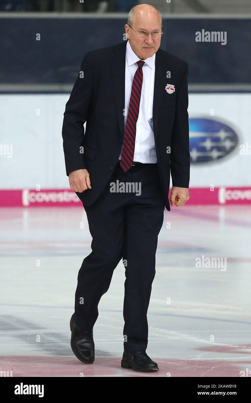 Allenatore Don Jackson di Red Bull Monaco durante la giornata di 46th partite della Lega tedesca di hockey su ghiaccio tra Red Bull Monaco e Koelner Haie nell'Olympia Eissportzentrum di Monaco di Baviera, Germania, il 26 gennaio 2018. (Foto di Marcel Engelbrecht/NurPhoto) Foto Stock