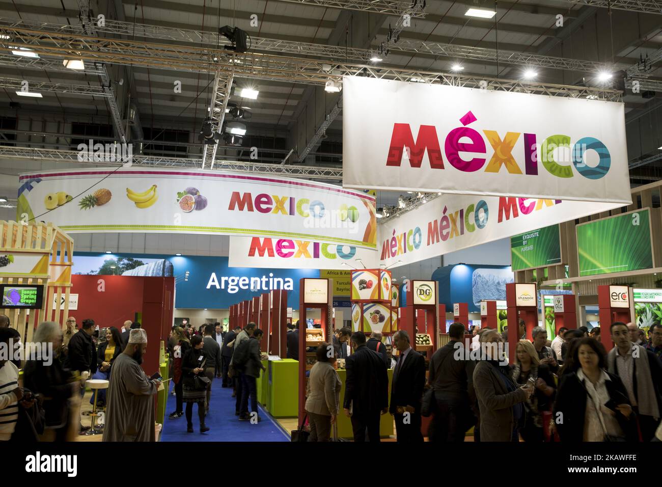 Lo stand del Messico è stato visto alla Fruit Logistica 2018, fiera internazionale della frutta e della verdura a Berlino, in Germania, il 8 febbraio 2017. La fiera si svolgerà dal 7 al 9 febbraio 2018 e sarà presente da circa 70,000 visitatori e professionisti. (Foto di Emmanuele Contini/NurPhoto) Foto Stock