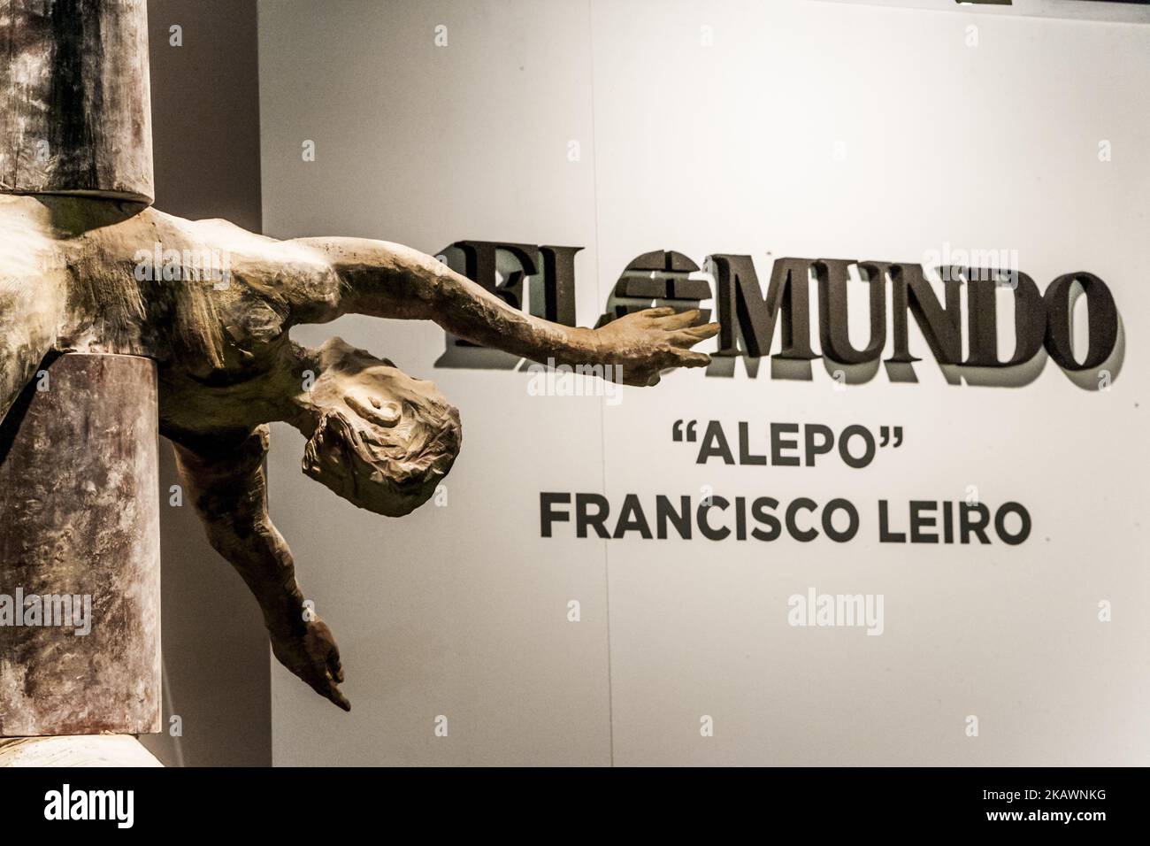 Opera d'arte scultura sulla guerra siriana chiamata 'Alepo' nella fiera d'arte contemporanea ARCO 2018 a Ifema il 22 febbraio 2018 a Madrid, Spagna. (Foto di Celestino Arce/NurPhoto) Foto Stock