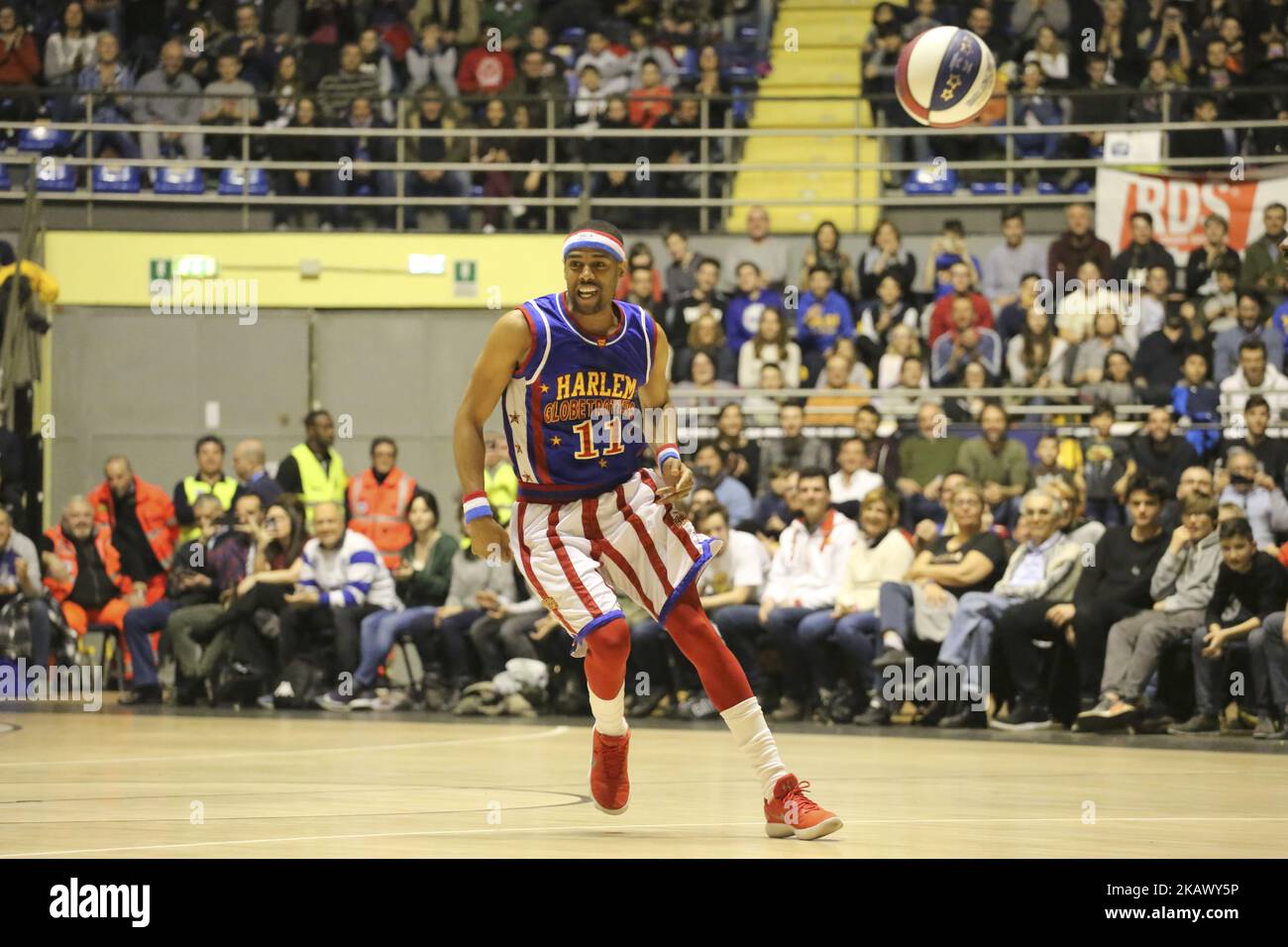 Chisholm di formaggio dei Globetrotters di Harlem durante una partita espositiva a PalaRuffini il 06 marzo 2018 a Torino. (Foto di Massimiliano Ferraro/NurPhoto) Foto Stock