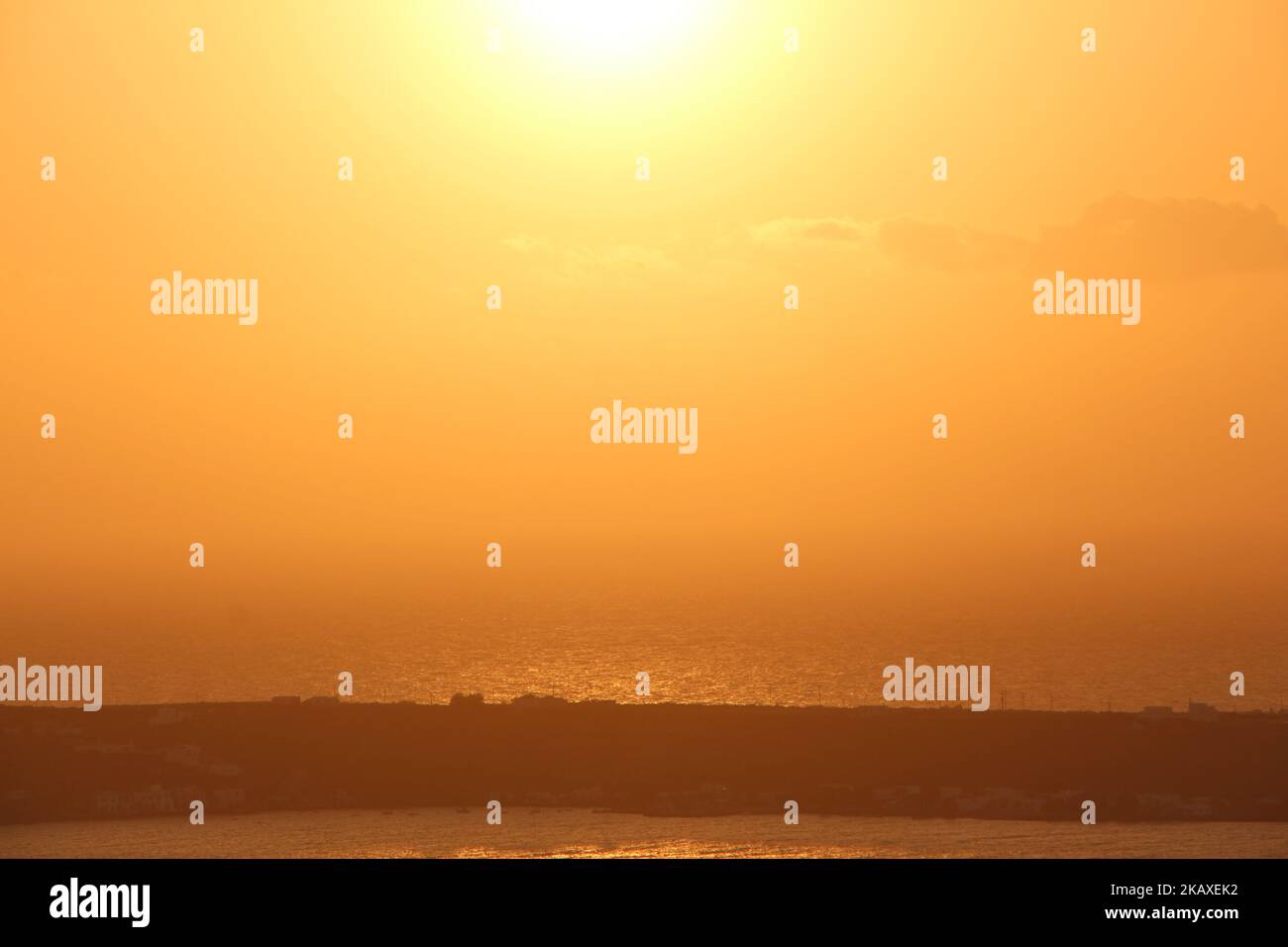 Santorini, tramonto di Oia, 2022 ottobre Foto Stock