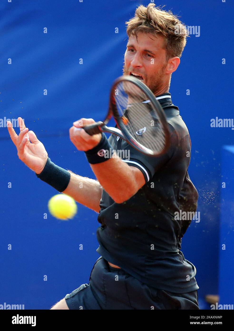 Martin Klizan durante la partita tra Rafa Nadal durante il Barcelona Open Banc Sabadell, il 27th aprile 2018 a Barcellona, Spagna. -- (Foto di Urbanandsport/NurPhoto) Foto Stock