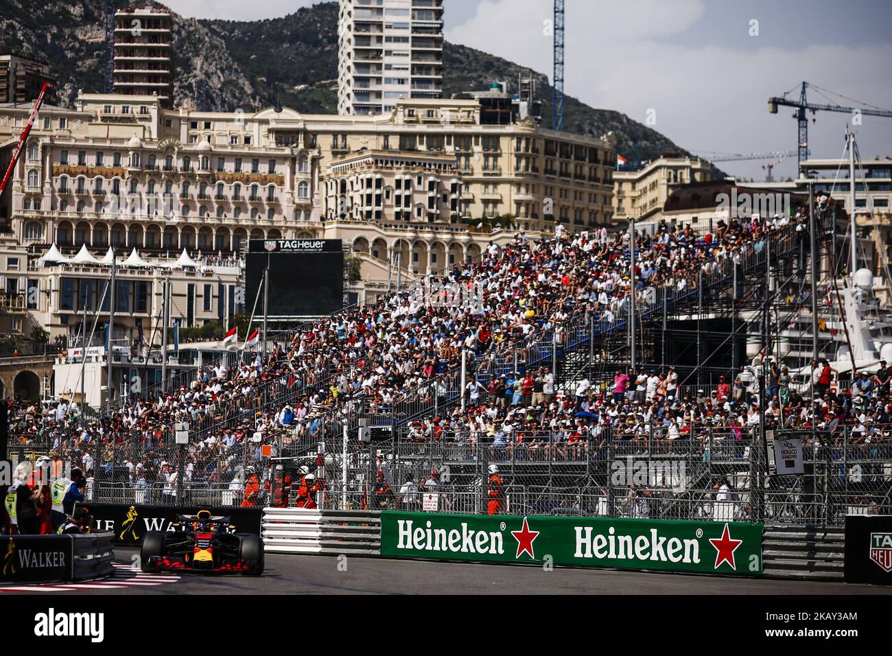 03 Daniel Ricciardo dall'Australia con Aston Martin Red Bull Tag Heuer RB14 durante la Qualificazione del Gran Premio di Formula uno di Monaco a Monaco il 25th maggio 2018 a Montecarlo, Monaco. (Foto di Xavier Bonilla/NurPhoto) Foto Stock