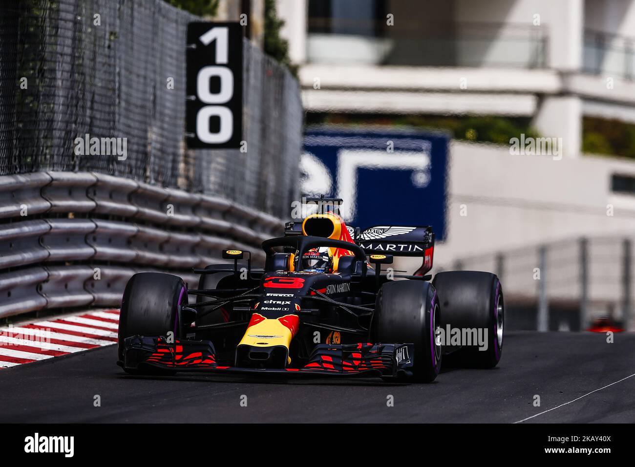 03 Daniel Ricciardo dall'Australia con Aston Martin Red Bull Tag Heuer RB14 durante la gara di Monaco Gran Premio di Formula uno a Monaco il 27th maggio 2018 a Montecarlo, Monaco. (Foto di Xavier Bonilla/NurPhoto) Foto Stock