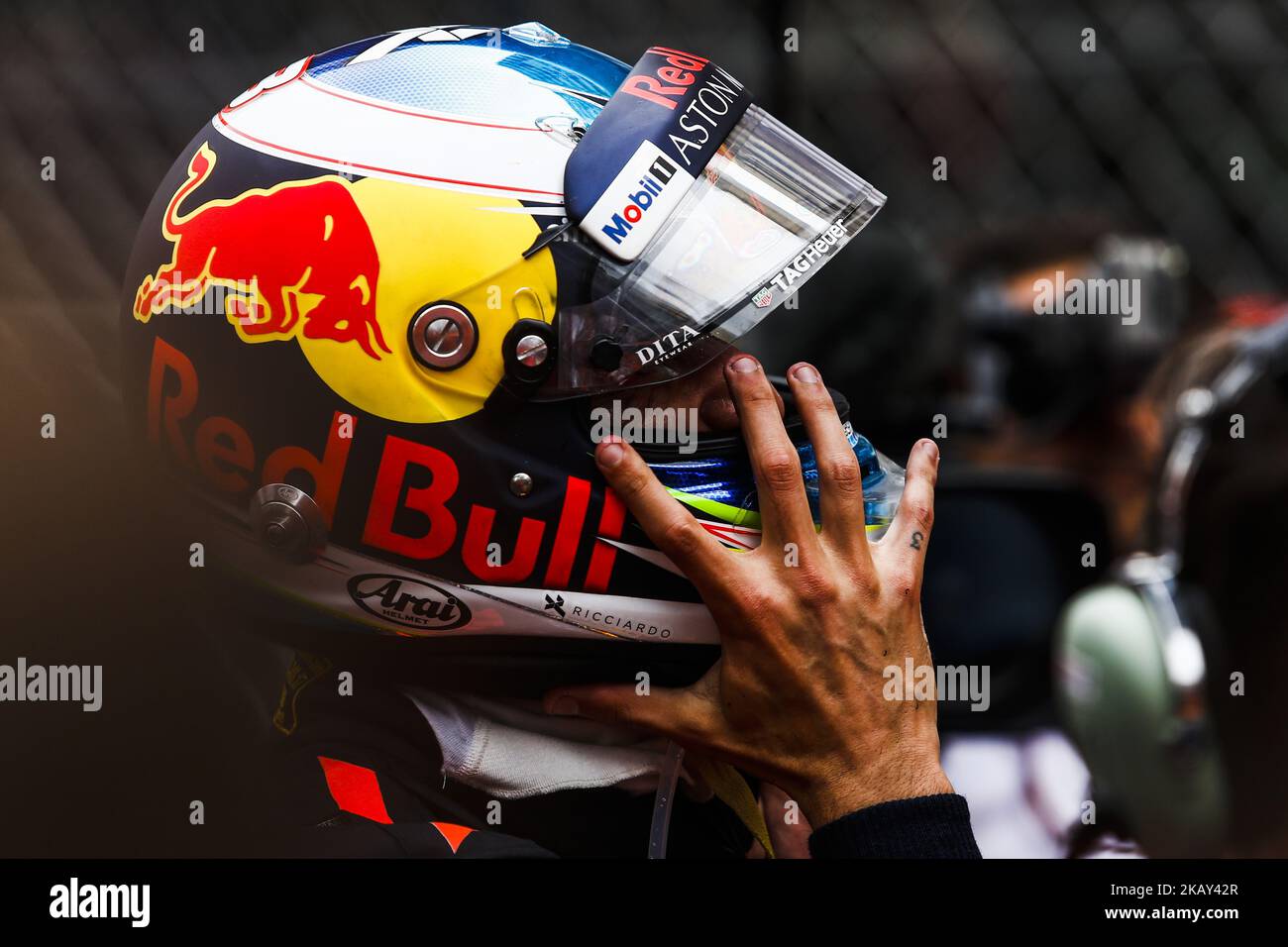 03 Daniel Ricciardo dall'Australia con Aston Martin Red Bull Tag Heuer RB14 durante la gara di Monaco Gran Premio di Formula uno a Monaco il 27th maggio 2018 a Montecarlo, Monaco. (Foto di Xavier Bonilla/NurPhoto) Foto Stock