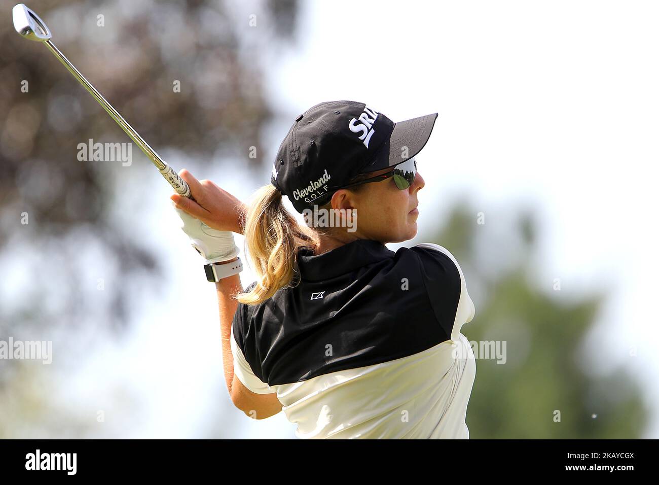 Ashleigh Buhai di Johannesburg, South Aftrica colpisce dal tee 12th durante il secondo round del Meijer LPGA Classic Golf Tournament al Blythefield Country Club di Belmont, MI, USA Venerdì 15 Giugno 2018. (Foto di Amy Lemus/NurPhoto) Foto Stock