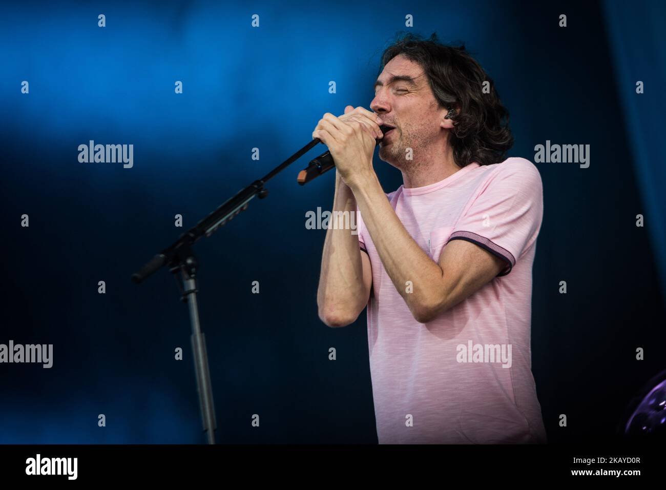 Gary Lightbody of Snow Patrol ha suonato dal vivo al Pinkpop Festival 2018 di Landgraaf, Paesi Bassi, il 15 giugno 2018. Nel 2018 Pinkpop si svolgerà venerdì 15, sabato 16 e domenica 17 giugno. Nel 2018 il Pinkpop Festival sarà celebrato per la 49th volta (Foto di Roberto Finizio/NurPhoto) Foto Stock