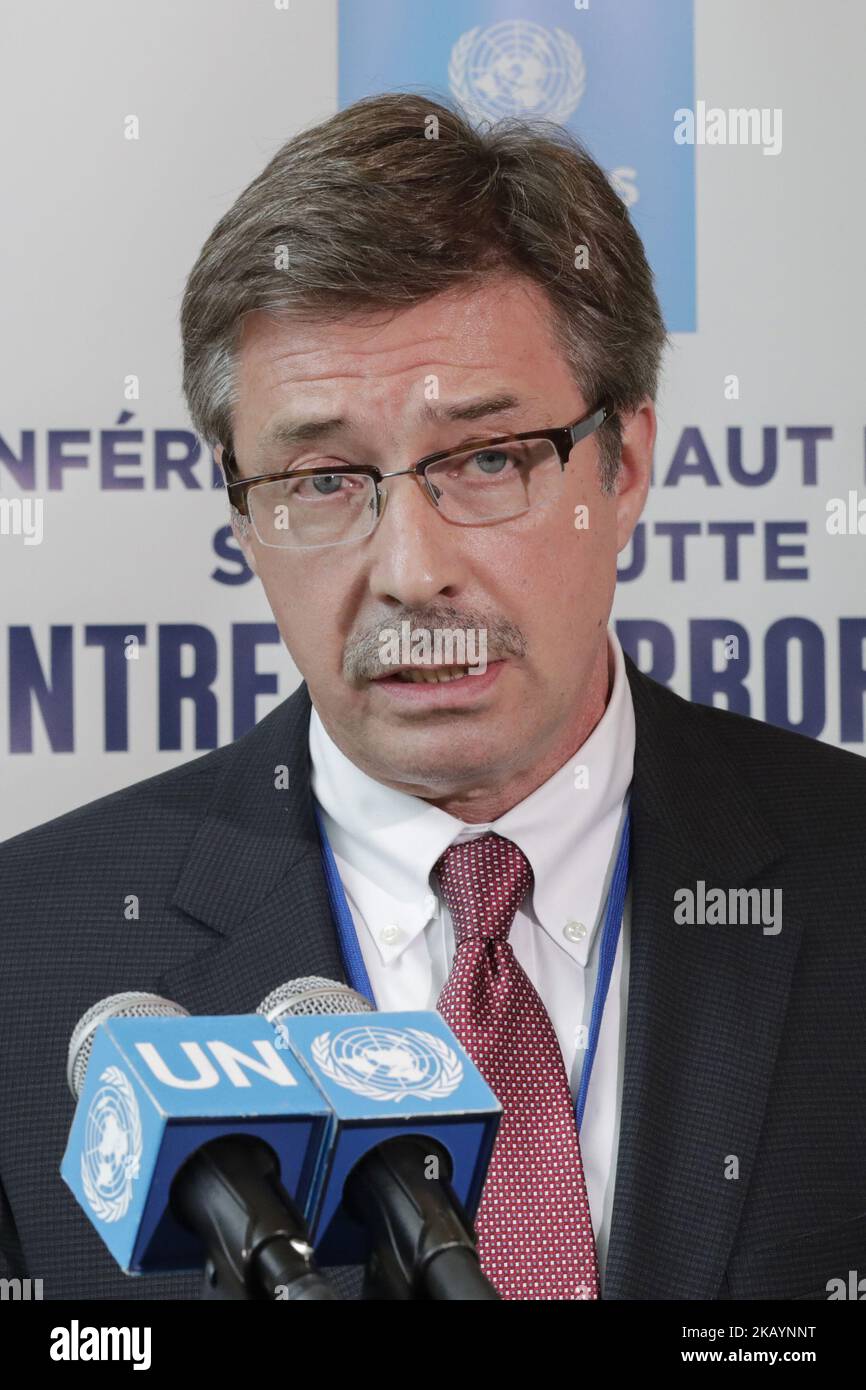 Nazioni Unite, New York, USA, giugno 29 2018 - Phumzile Mlambo-Ngcuka, Direttore Esecutivo delle Donne delle Nazioni Unite, insieme ad Alexander Avanessov, Consigliere speciale per la prevenzione dell'estremismo violento Stampa sulla Conferenza antiterrorismo delle Nazioni Unite in corso oggi presso la sede delle Nazioni Unite a New York City. Foto: Luiz Rampelotto/EuropaNewswire (Foto di Luiz Rampelotto/NurPhoto) Foto Stock