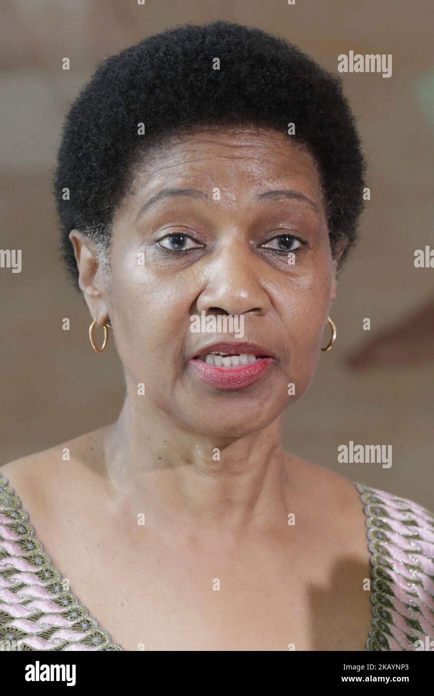 Nazioni Unite, New York, USA, giugno 29 2018 - Phumzile Mlambo-Ngcuka, Direttore Esecutivo delle Donne delle Nazioni Unite, insieme ad Alexander Avanessov, Consigliere speciale per la prevenzione dell'estremismo violento Stampa sulla Conferenza antiterrorismo delle Nazioni Unite in corso oggi presso la sede delle Nazioni Unite a New York City. Foto: Luiz Rampelotto/EuropaNewswire (Foto di Luiz Rampelotto/NurPhoto) Foto Stock