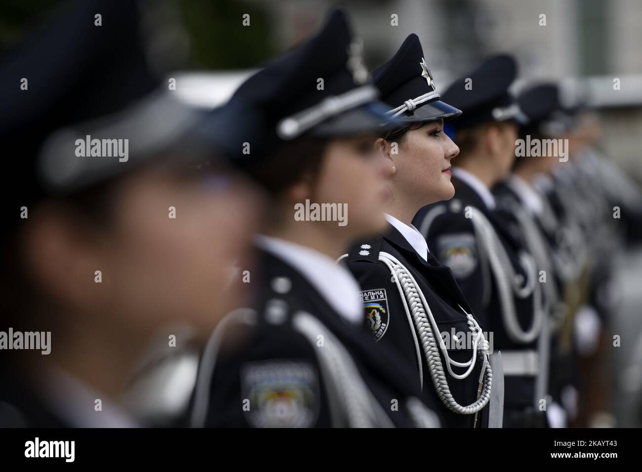 Eventi solenni in occasione della Giornata Nazionale della polizia a Kiev, Ucraina. 04-07-2018 (Foto di Maxym Marusenko/NurPhoto) Foto Stock