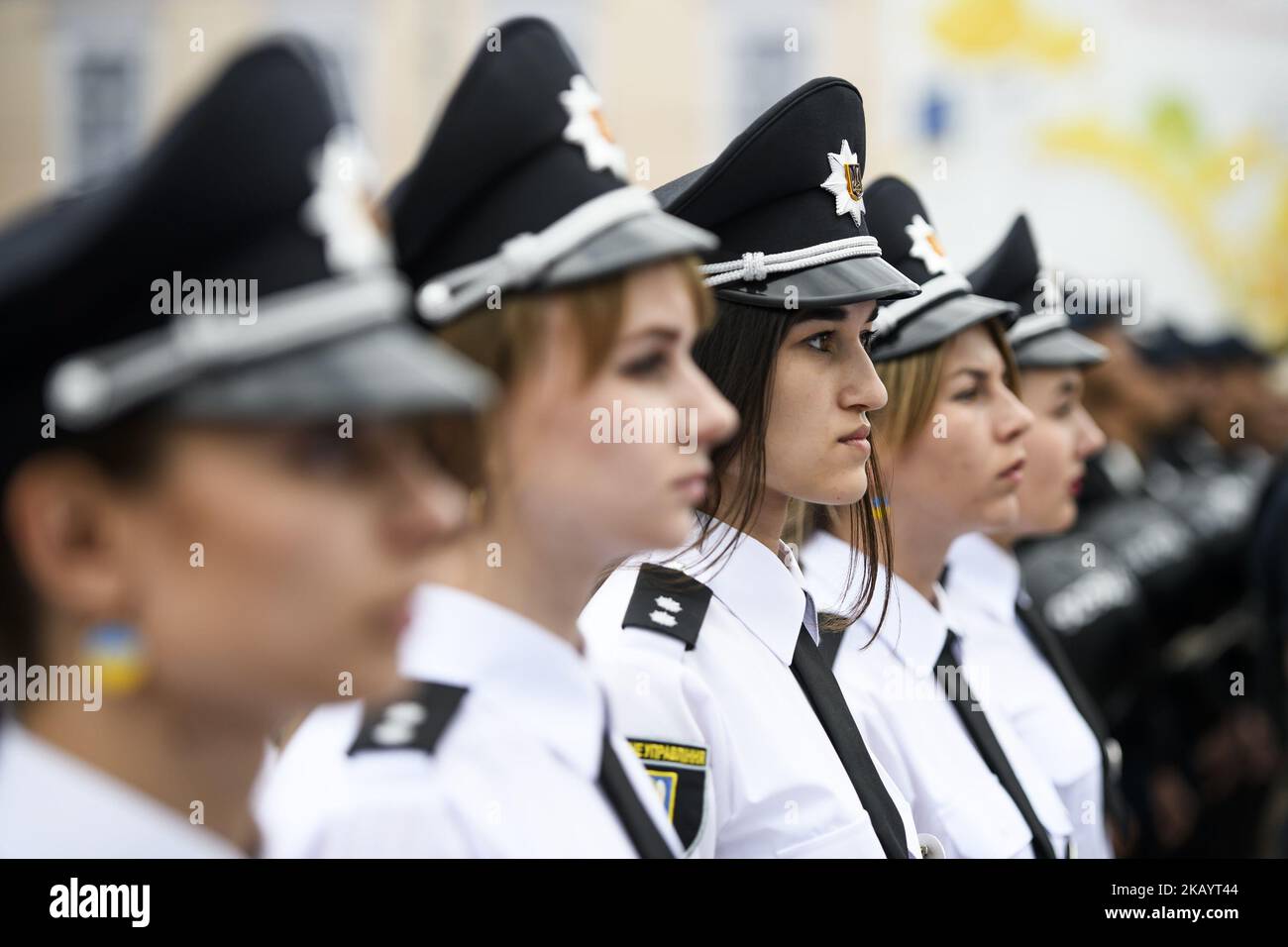 Eventi solenni in occasione della Giornata Nazionale della polizia a Kiev, Ucraina. 04-07-2018 (Foto di Maxym Marusenko/NurPhoto) Foto Stock