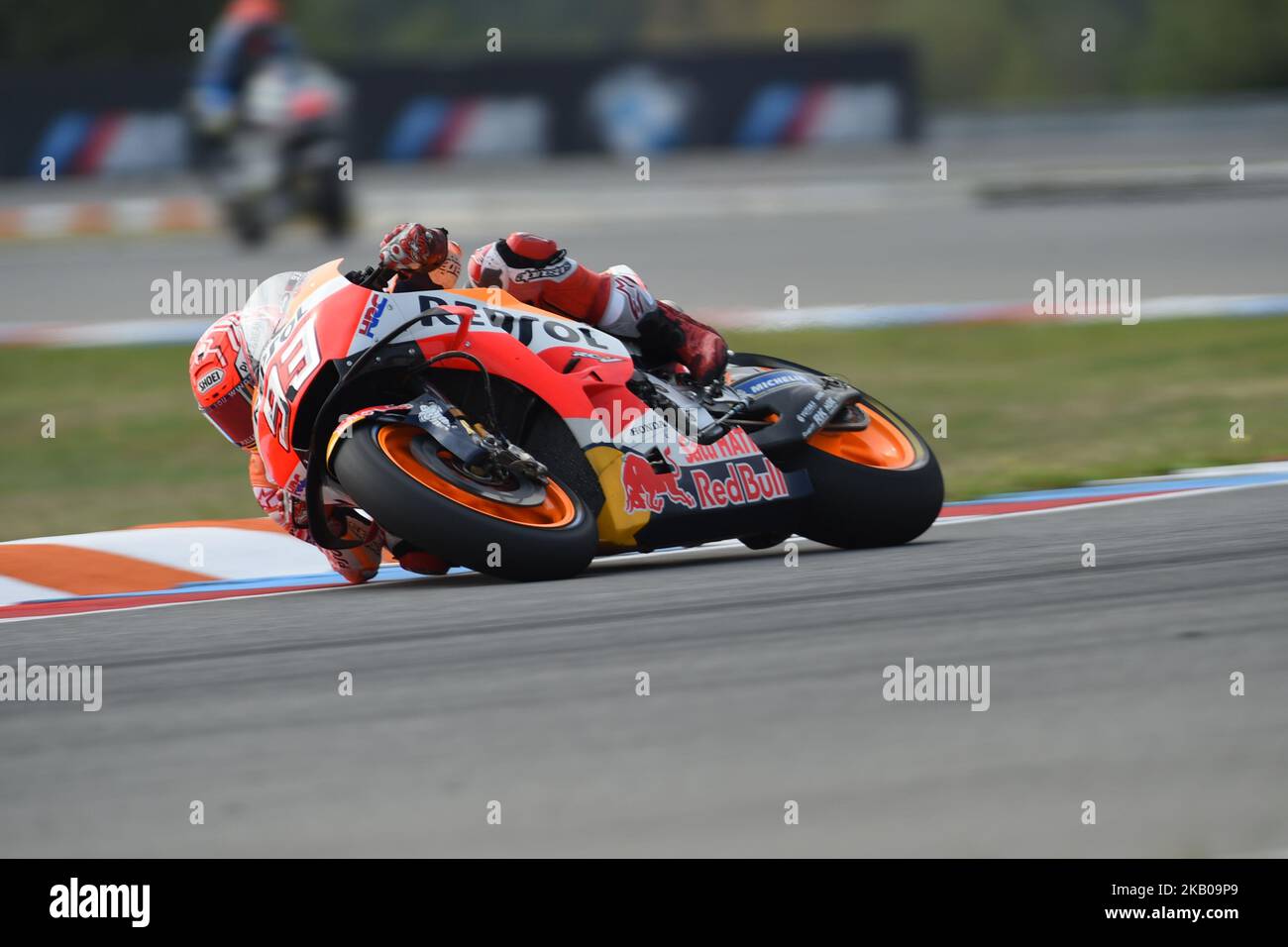 93 il pilota spagnolo Marc Marquez del Team Repsol Honda durante la gara sul circuito di Brno per il Gran Premio della Repubblica Ceca a Brno, Repubblica Ceca, il 5 agosto 2018. (Foto di Andrea Diodato/NurPhoto) Foto Stock