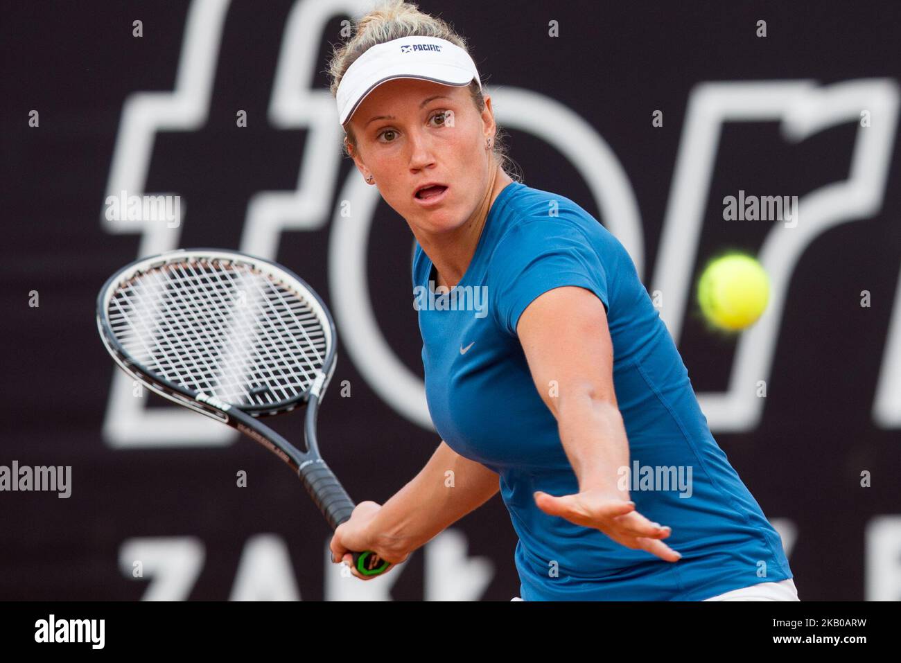 Katarzyna Kawa durante Varsavia - ITF Womens Circuit Tenis Tournament 2018 a Varsavia, Polonia, il 10 agosto 2018. (Foto di Foto Olimpik/NurPhoto) Foto Stock