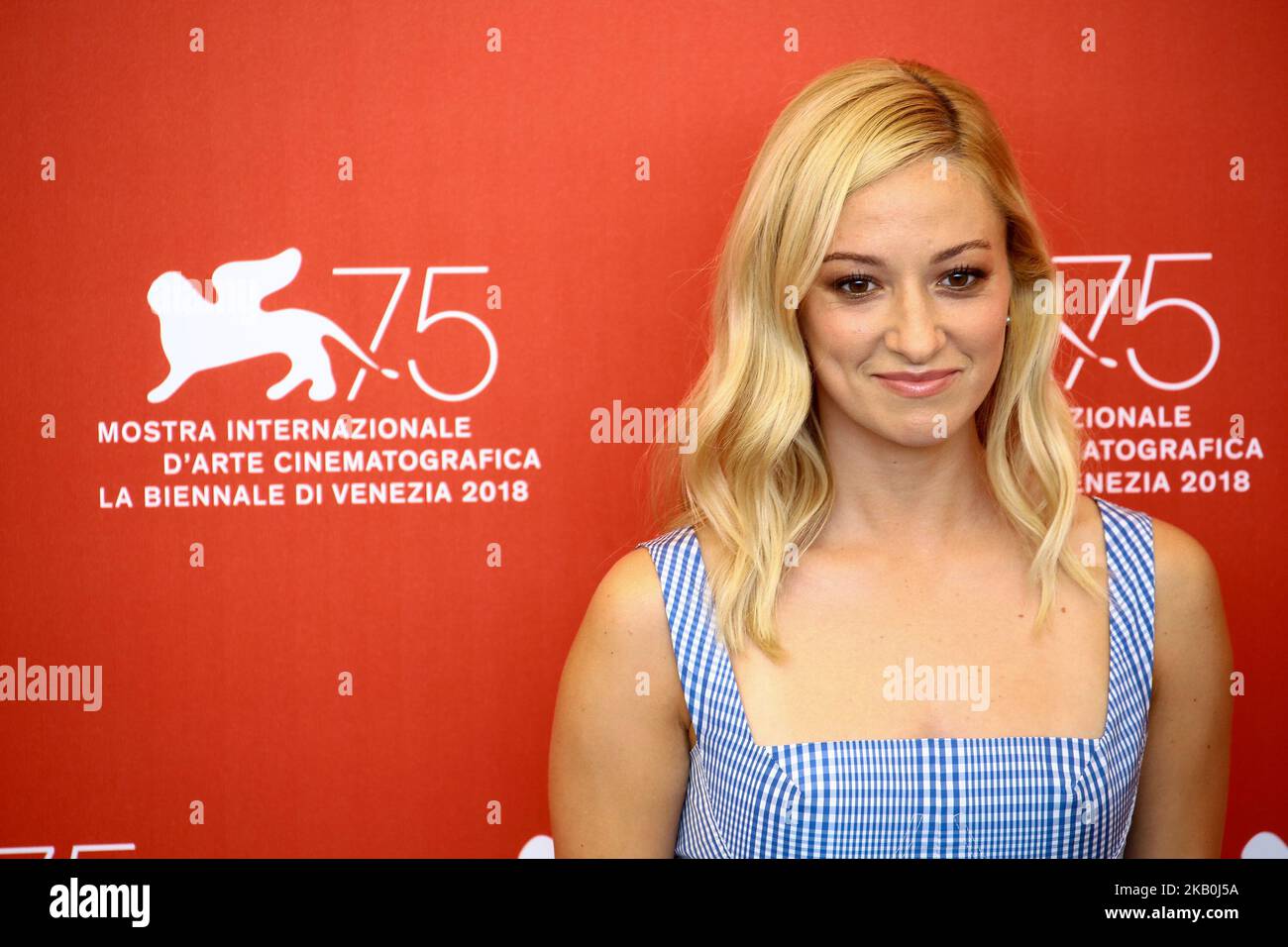 Olivia Hamilton partecipa alla fotocellula 'First Man' durante il 75th° Festival del Cinema di Venezia, il 29 agosto 2018. (Foto di Matteo Chinellato/NurPhoto) Foto Stock