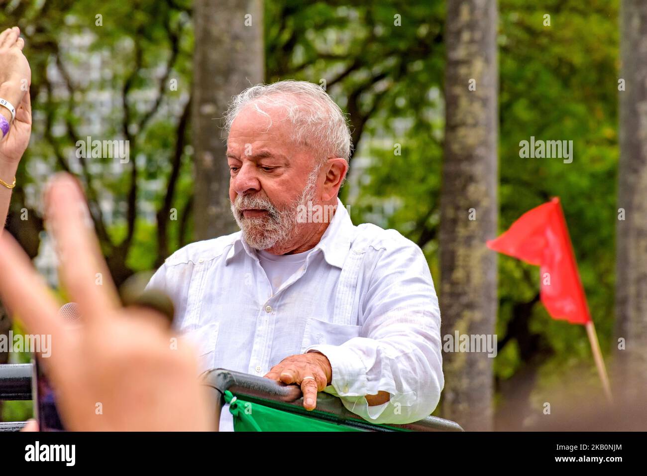 Lula, presidente eletto del Brasile durante la sua campagna per essere rieletto presidente del Brasile nell'ottobre 2022 in un raduno tenutosi nella città di Belo Horizonte Foto Stock