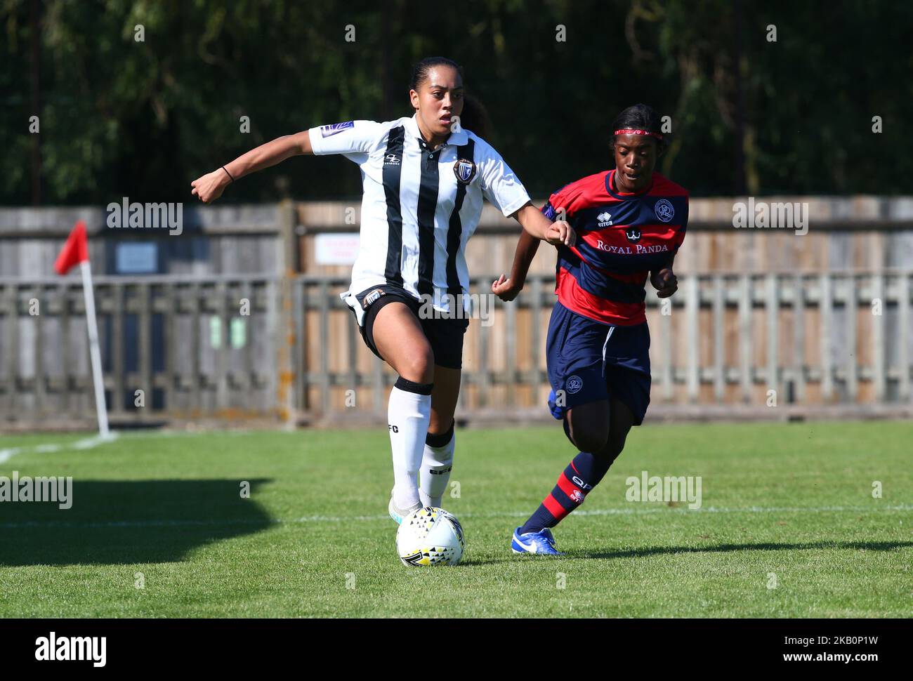 Breon Grant of Gillingham Ladies durante la partita della fa National League Cup tra Queens Park Rangers (QPR) Women e Gillingham Ladies all'Uxbridge FC Honeycroft, Drayton, Inghilterra il 2 settembre 2018. (Foto di Action Foto Sport/NurPhoto) Foto Stock