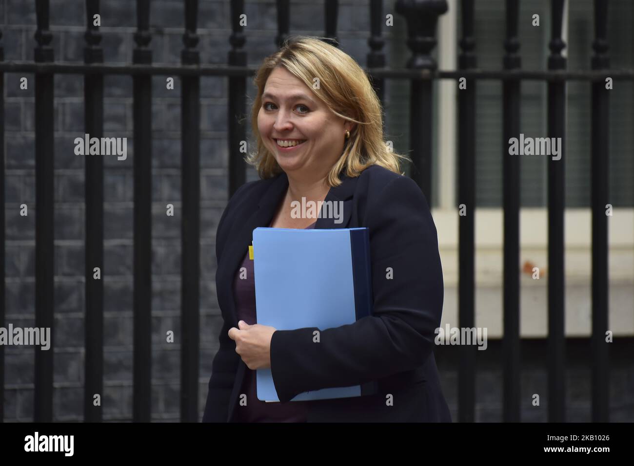 Il Segretario di Stato per l'Irlanda del Nord Karen Bradley arriva a Downing Street mentre partecipa alla riunione settimanale del Gabinetto, Londra, il 11 settembre 2018. (Foto di Alberto Pezzali/NurPhoto) Foto Stock