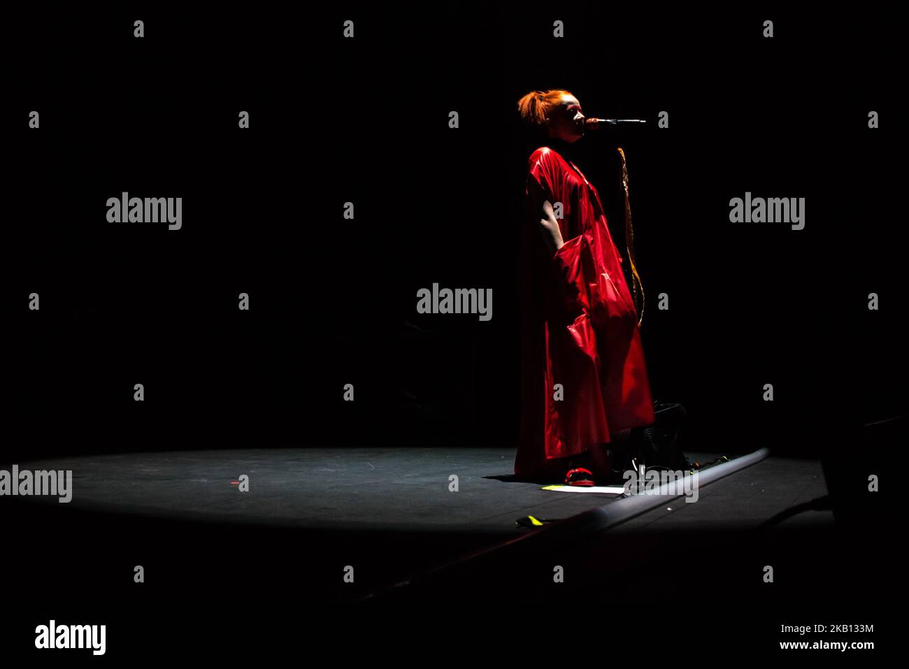 Shirley Manson of Garbage suona alla Brixton Academy il 14 settembre 2018 a Londra, Inghilterra. La band è composta dal musicista scozzese Shirley Manson (voce, chitarra) e dai musicisti americani Duke Erikson (chitarra, tastiere), Steve Marker (chitarra) e Butch Vig (percussioni). (Foto di Alberto Pezzali/NurPhoto) Foto Stock