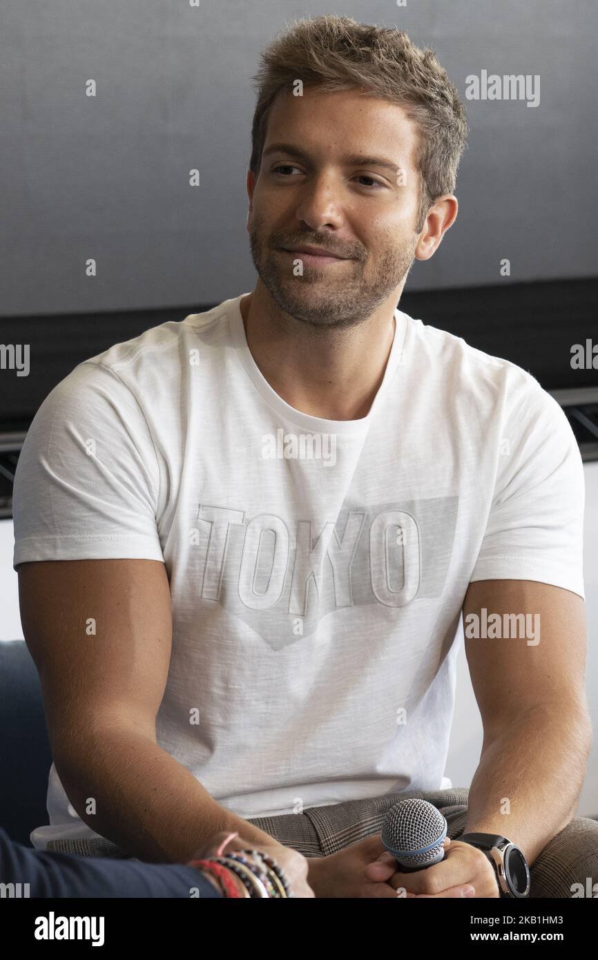 Il cantante Pablo Alboran partecipa alla presentazione della campagna MOMENTOS por VIVIR a Madrid, Spagna, 28 settembre 2018. (Foto di Oscar Gonzalez/NurPhoto) Foto Stock