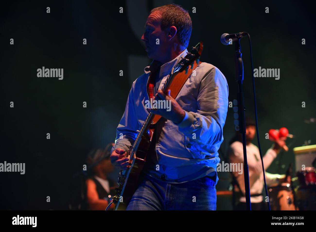 La rock band inglese Ocean Colour Scene si esibirà sul palco all'Academy Brixton del O2, durante lo Starshaped Festival, Londra, il 29 settembre 2018. L'attuale formazione è composta da Steve Cradock (chitarra), Simon Fowler (voce), Oscar Harrison (batteria) e Raymond Meade (basso). (Foto di Alberto Pezzali/NurPhoto) Foto Stock