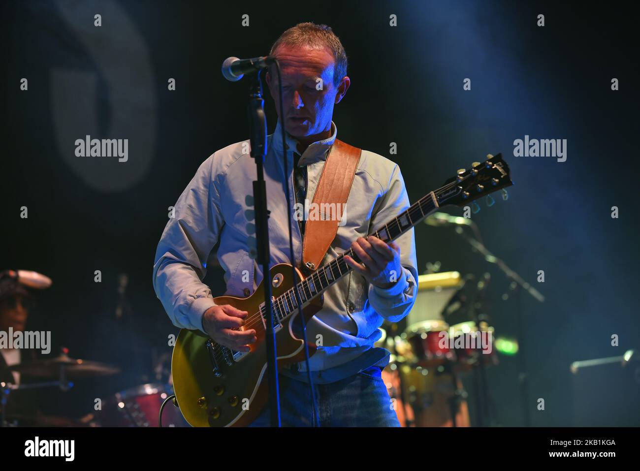 La rock band inglese Ocean Colour Scene si esibirà sul palco all'Academy Brixton del O2, durante lo Starshaped Festival, Londra, il 29 settembre 2018. L'attuale formazione è composta da Steve Cradock (chitarra), Simon Fowler (voce), Oscar Harrison (batteria) e Raymond Meade (basso). (Foto di Alberto Pezzali/NurPhoto) Foto Stock