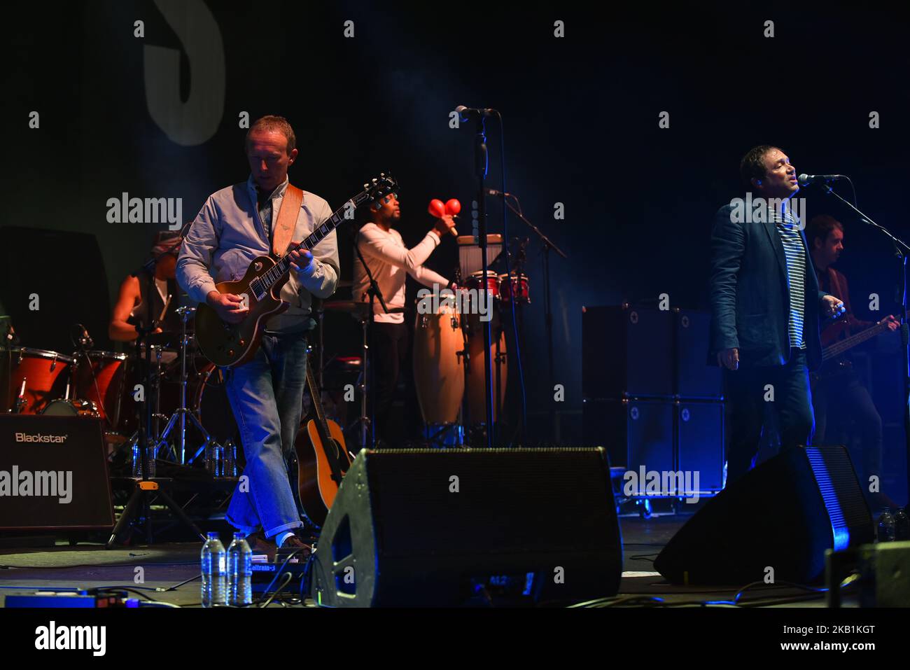 La rock band inglese Ocean Colour Scene si esibirà sul palco all'Academy Brixton del O2, durante lo Starshaped Festival, Londra, il 29 settembre 2018. L'attuale formazione è composta da Steve Cradock (chitarra), Simon Fowler (voce), Oscar Harrison (batteria) e Raymond Meade (basso). (Foto di Alberto Pezzali/NurPhoto) Foto Stock