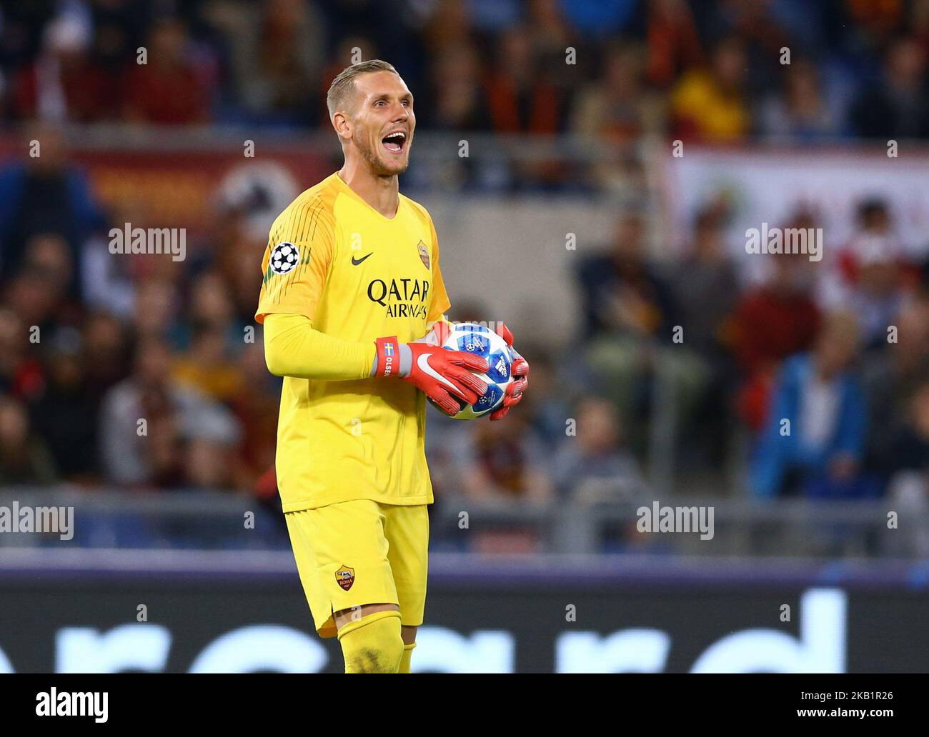 AS Roma contro Viktoria Plzen : UEFA Champions League Group G Patrick Robin Olsen di Roma allo Stadio Olimpico di Roma il 2 ottobre 2018. (Foto di Matteo Ciambelli/NurPhoto) Foto Stock