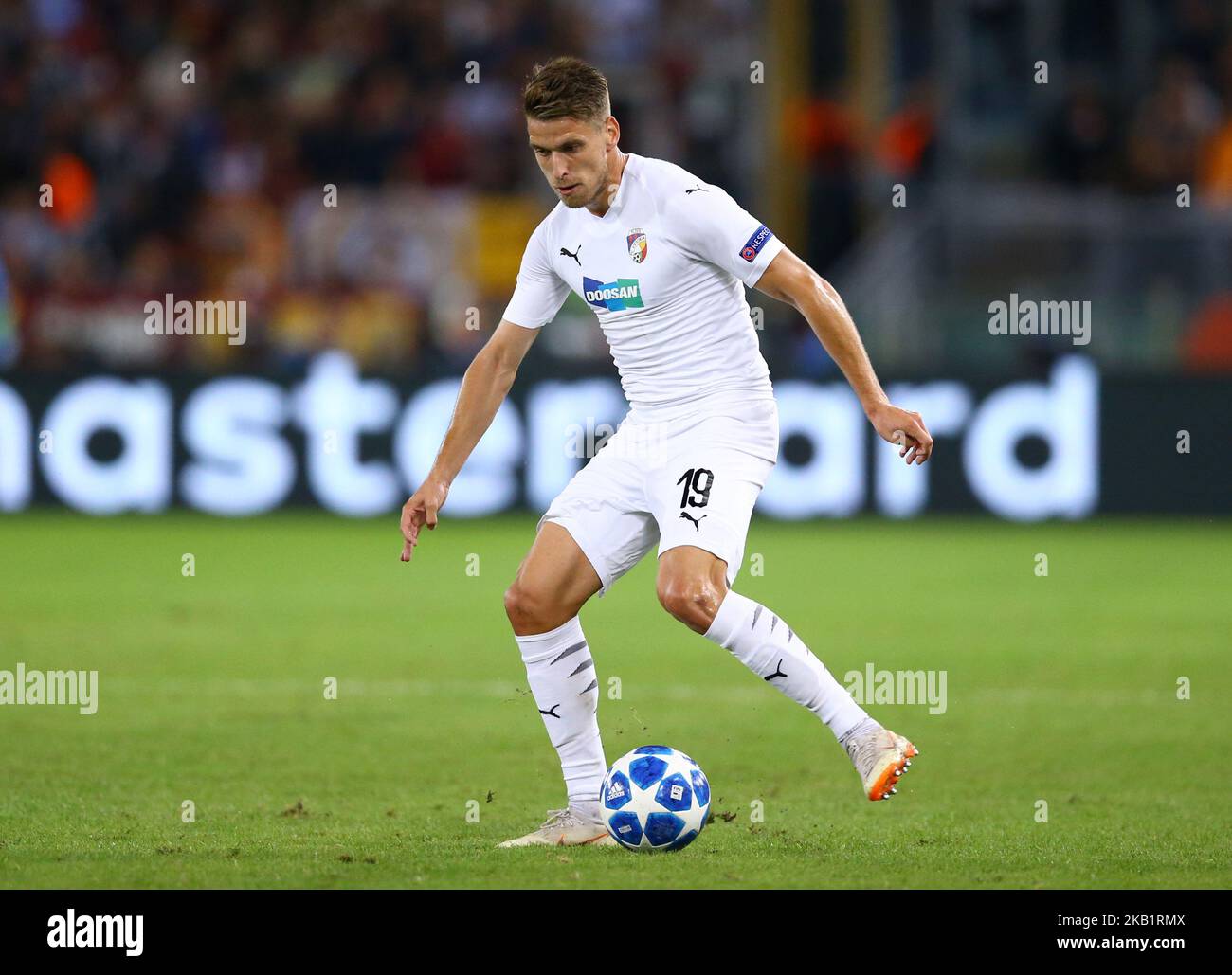 AS Roma / Viktoria Plzen : UEFA Champions League Group G Jan Kovarik di Viktoria Plzen allo Stadio Olimpico di Roma, Italia, il 2 ottobre 2018. (Foto di Matteo Ciambelli/NurPhoto) Foto Stock