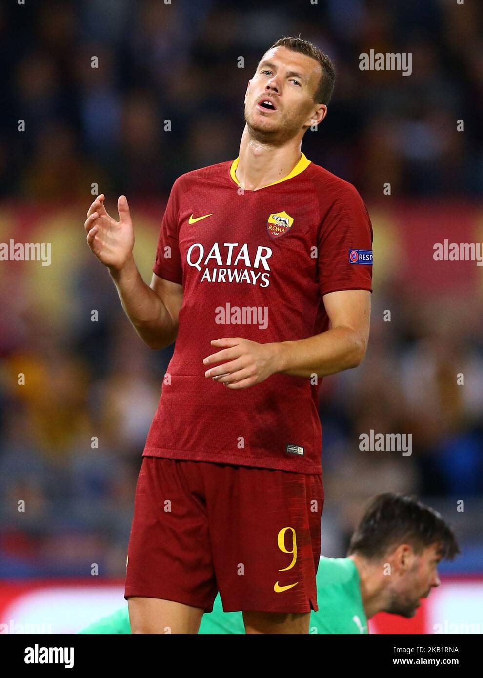AS Roma / Viktoria Plzen : UEFA Champions League Group G Edin Dzeko di Roma allo Stadio Olimpico di Roma il 2 ottobre 2018. (Foto di Matteo Ciambelli/NurPhoto) Foto Stock