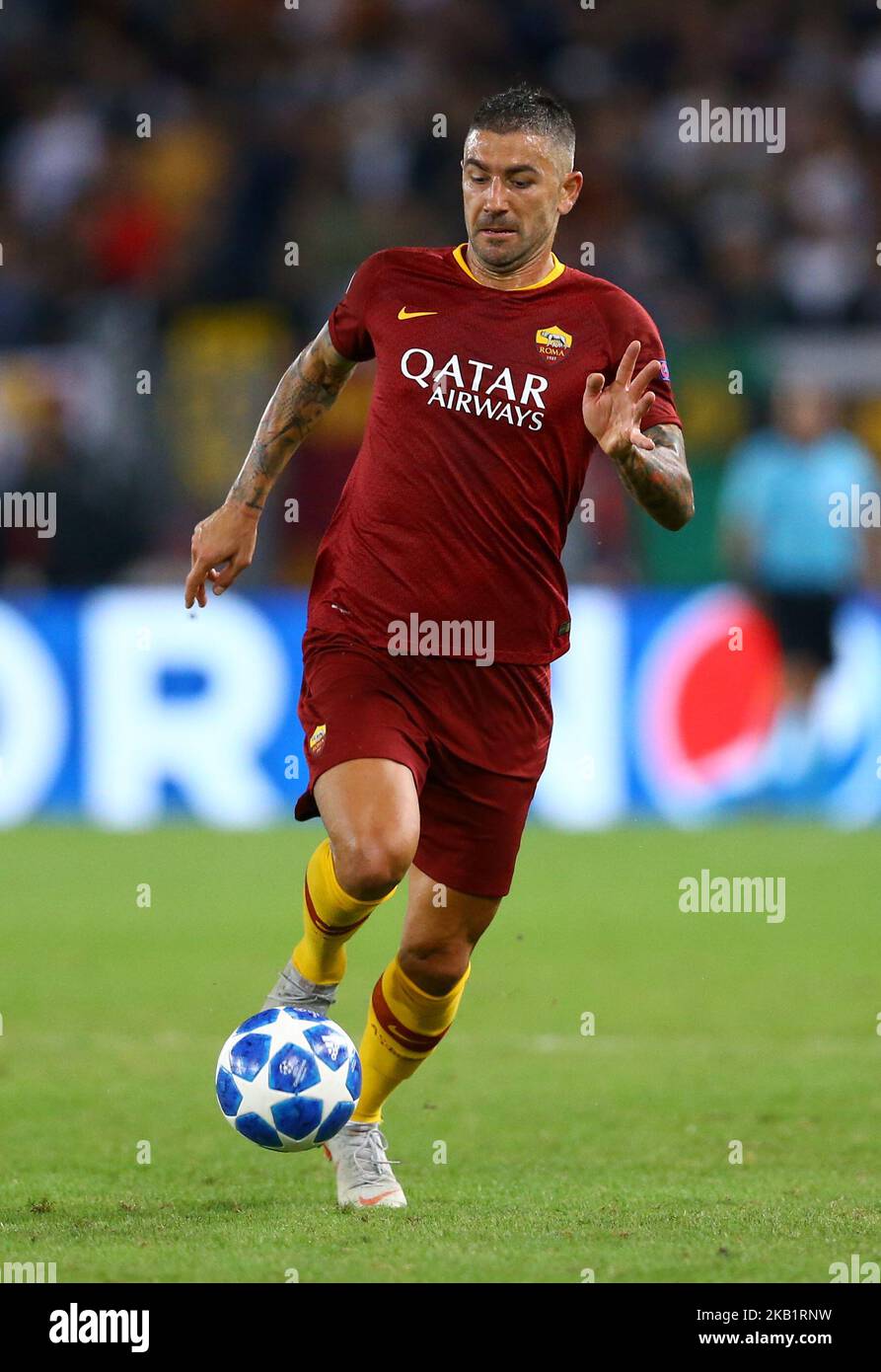 AS Roma / Viktoria Plzen : UEFA Champions League Group G Aleksandar Kolarov di Roma allo Stadio Olimpico di Roma il 2 ottobre 2018. (Foto di Matteo Ciambelli/NurPhoto) Foto Stock