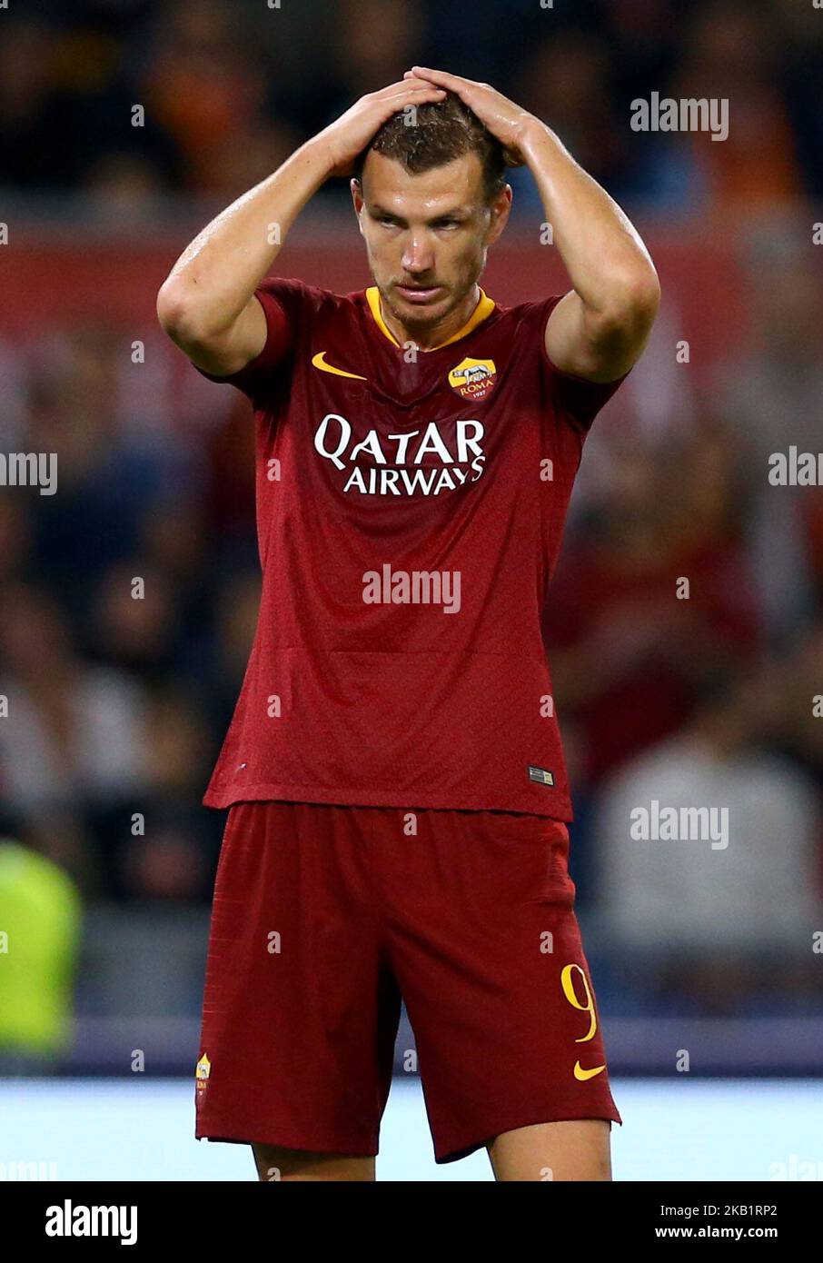 AS Roma / Viktoria Plzen : UEFA Champions League Group G Edin Dzeko di Roma allo Stadio Olimpico di Roma il 2 ottobre 2018. (Foto di Matteo Ciambelli/NurPhoto) Foto Stock