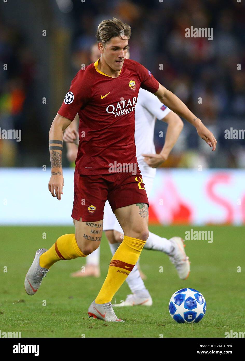 AS Roma / Viktoria Plzen : UEFA Champions League Group G Niccolo Zaniolo di Roma allo Stadio Olimpico di Roma il 2 ottobre 2018. (Foto di Matteo Ciambelli/NurPhoto) Foto Stock
