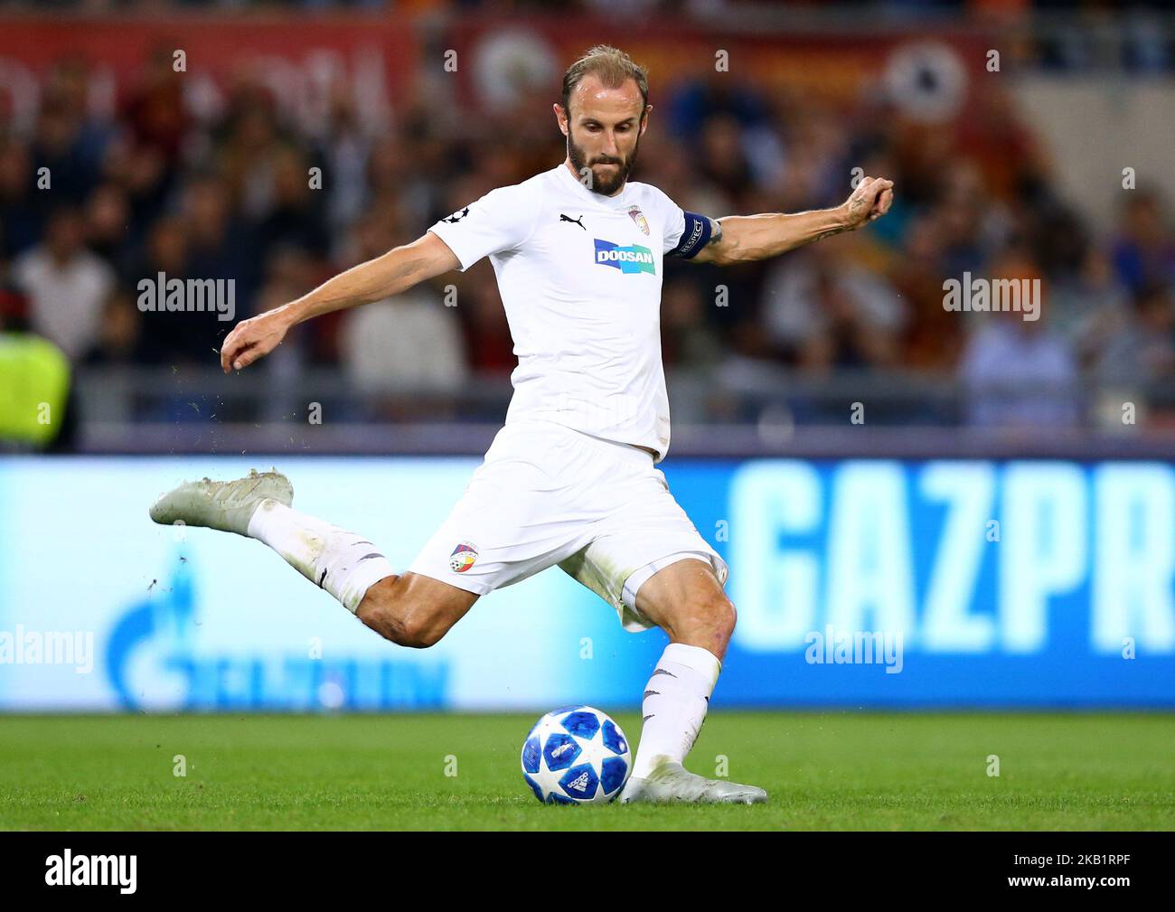 AS Roma / Viktoria Plzen : UEFA Champions League Group G Roman Hubbnik di Viktoria Plzen allo Stadio Olimpico di Roma, Italia, il 2 ottobre 2018. (Foto di Matteo Ciambelli/NurPhoto) Foto Stock