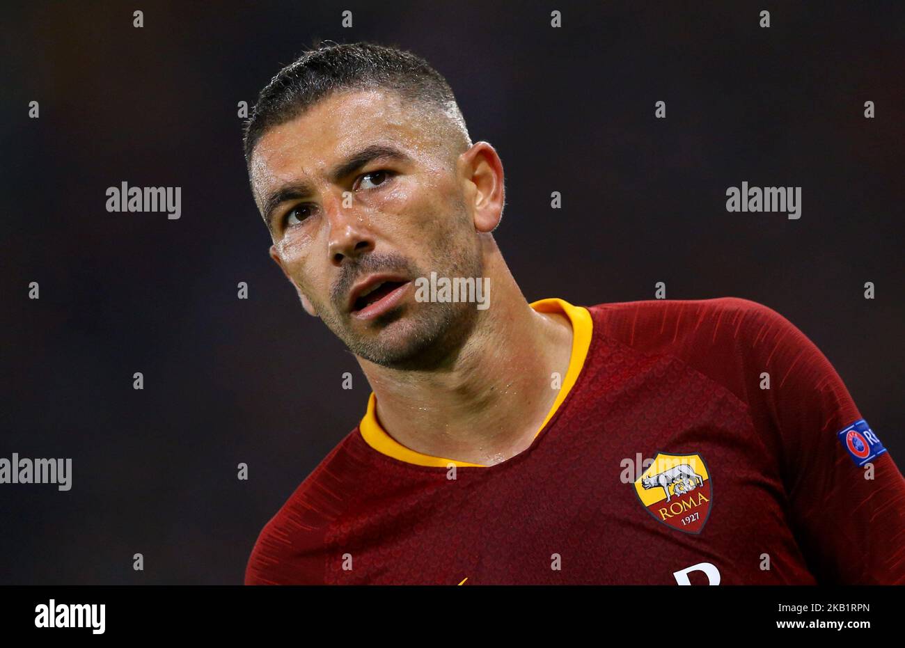 AS Roma / Viktoria Plzen : UEFA Champions League Group G Aleksandar Kolarov di Roma allo Stadio Olimpico di Roma il 2 ottobre 2018. (Foto di Matteo Ciambelli/NurPhoto) Foto Stock