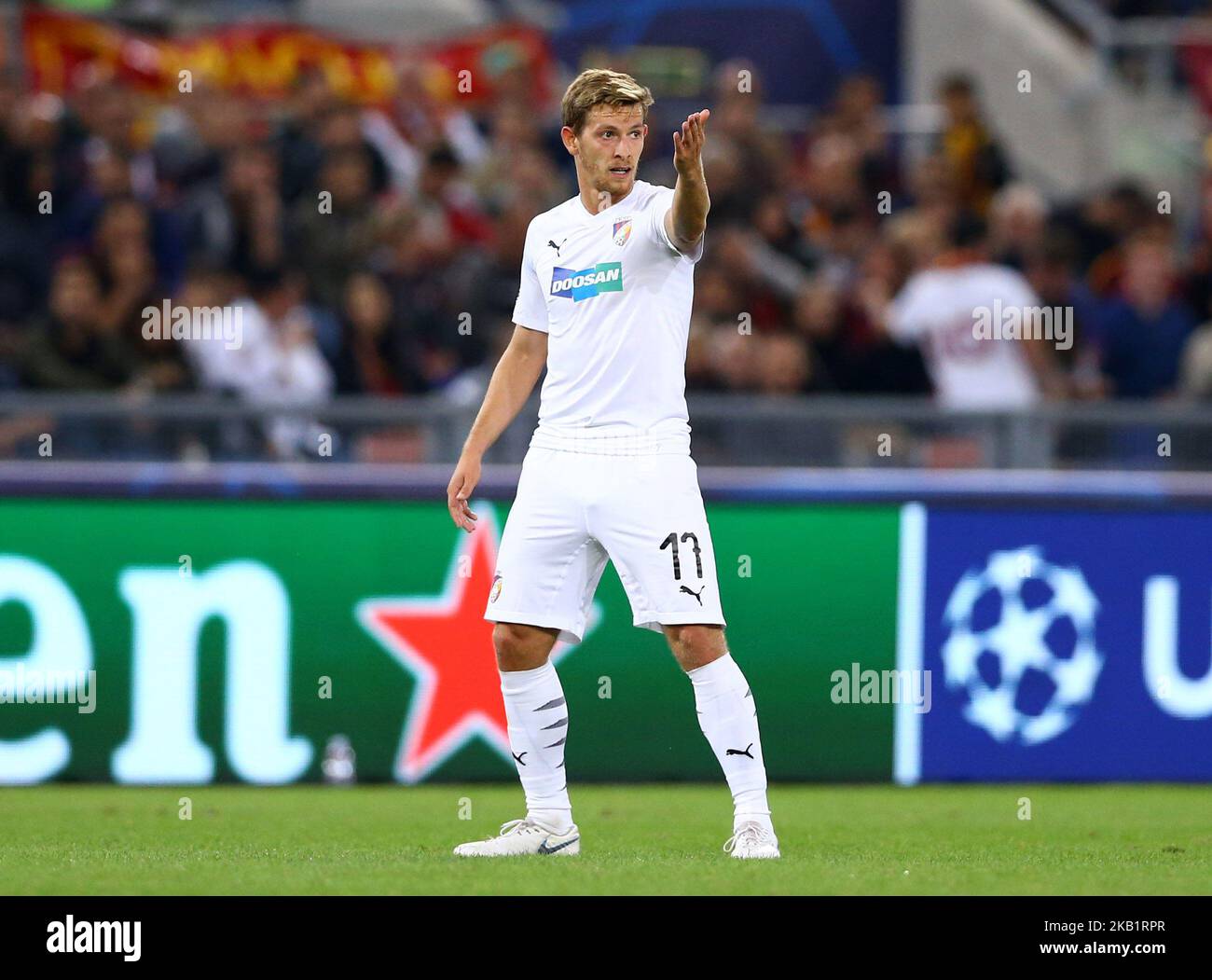 AS Roma / Viktoria Plzen : UEFA Champions League Group G Patrik Hrosovsky di Viktoria Plzen allo Stadio Olimpico di Roma, Italia, il 2 ottobre 2018. (Foto di Matteo Ciambelli/NurPhoto) Foto Stock