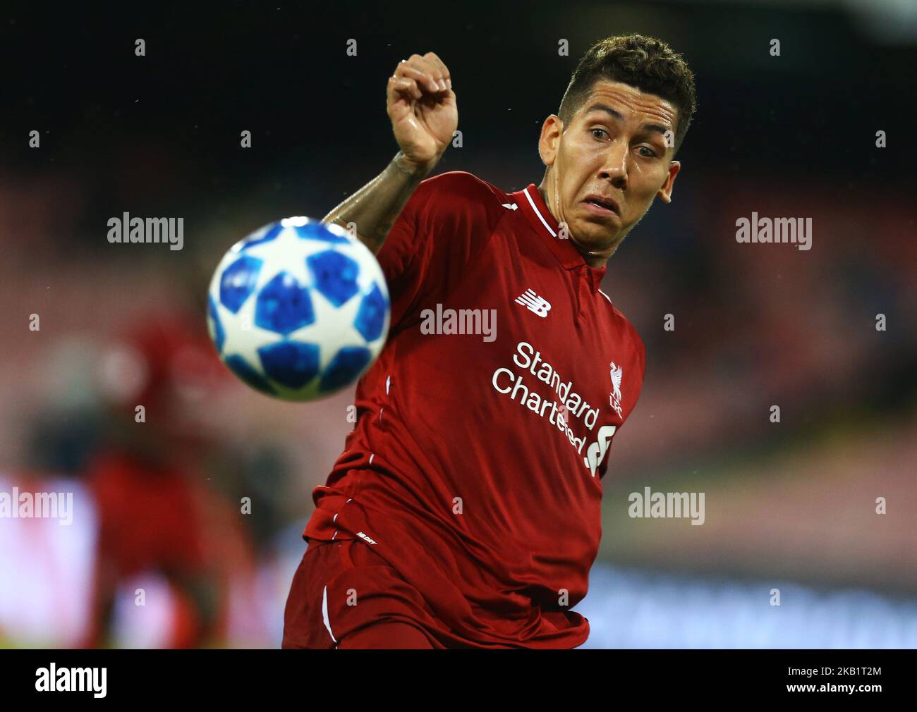 SSC Napoli / FC Liverpool - UEFA Champions League Gruppo C Roberto Firmino di Liverpool allo stadio San Paolo di Napoli il 3 ottobre 2018. (Foto di Matteo Ciambelli/NurPhoto) Foto Stock